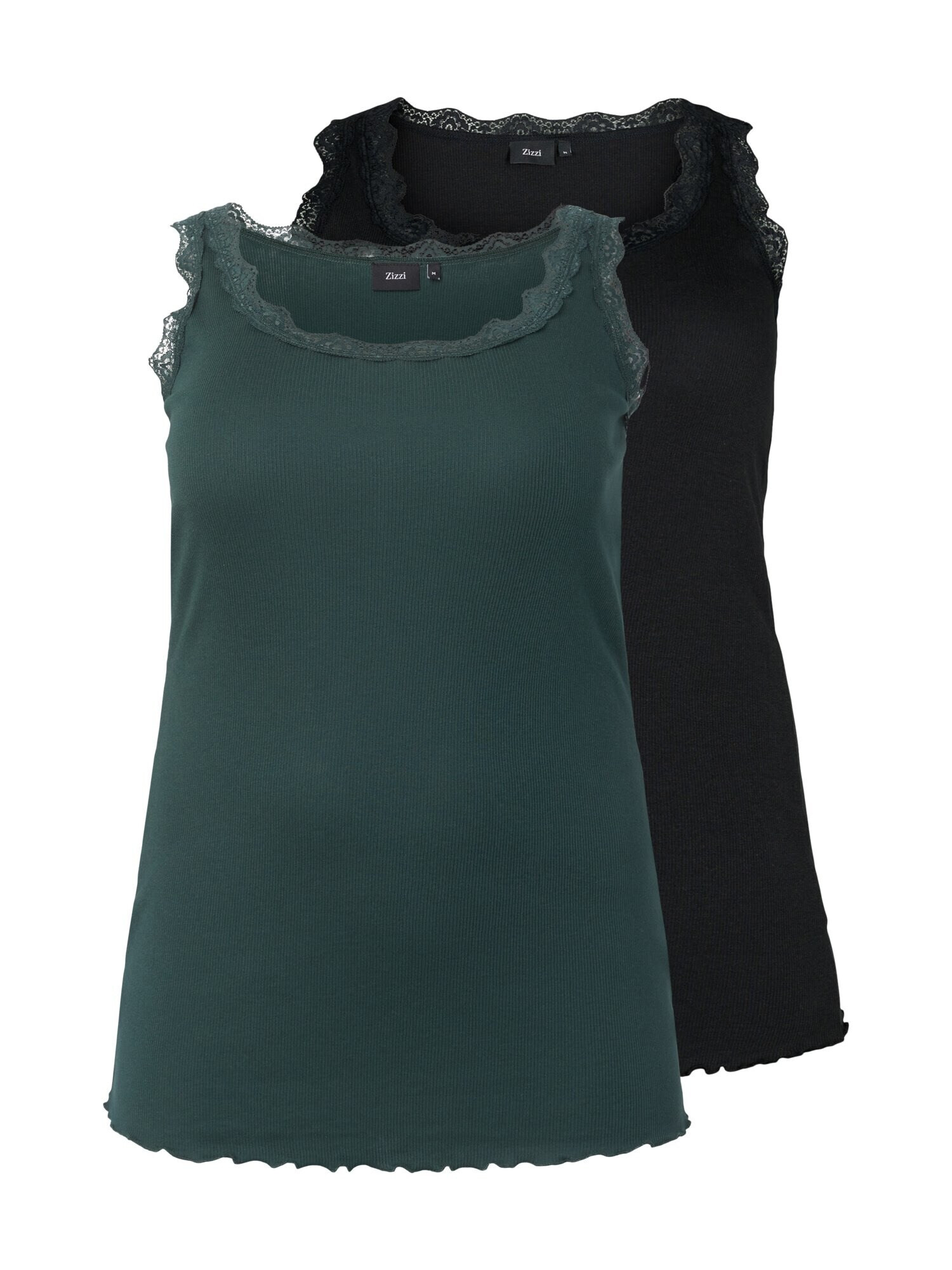 Zizzi Top 'MLIV' verde / negru - Pled.ro