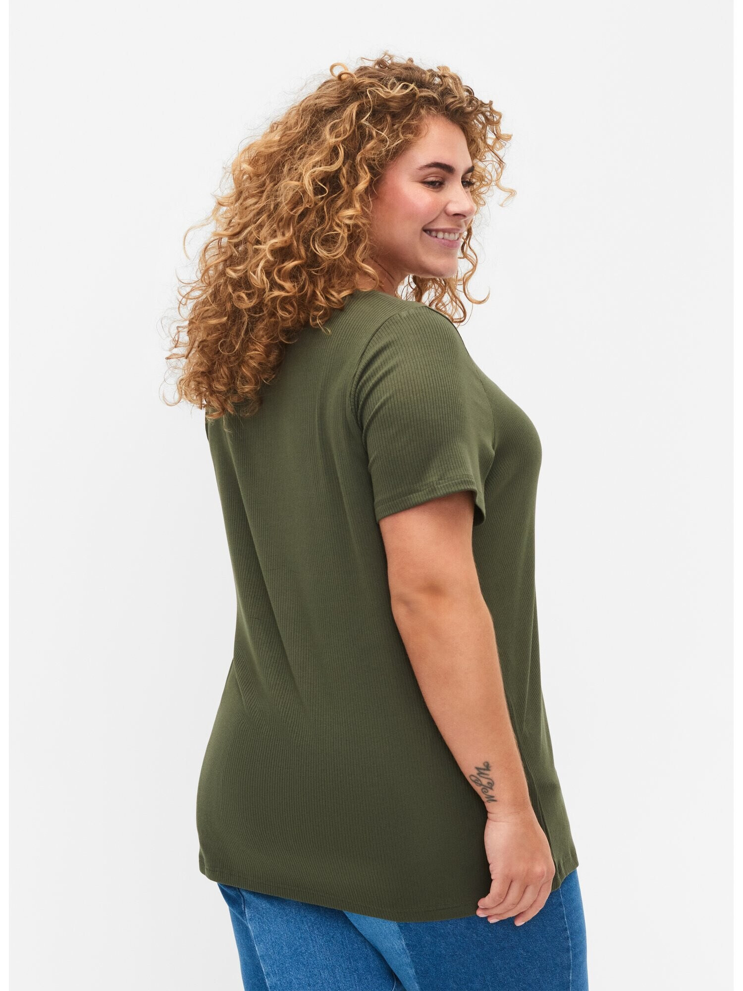 Zizzi Tricou 'Carly' verde închis - Pled.ro