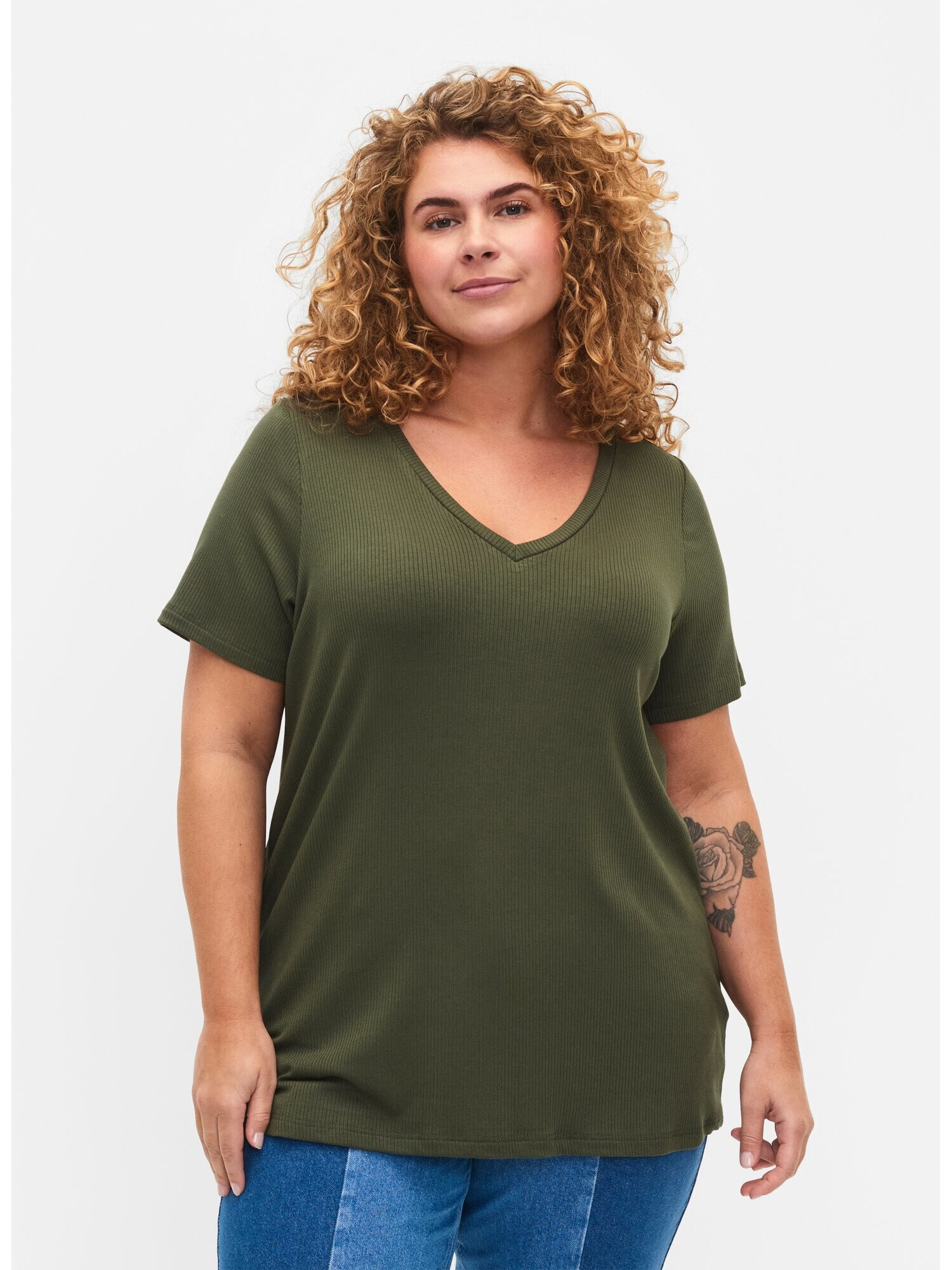 Zizzi Tricou 'Carly' verde închis - Pled.ro