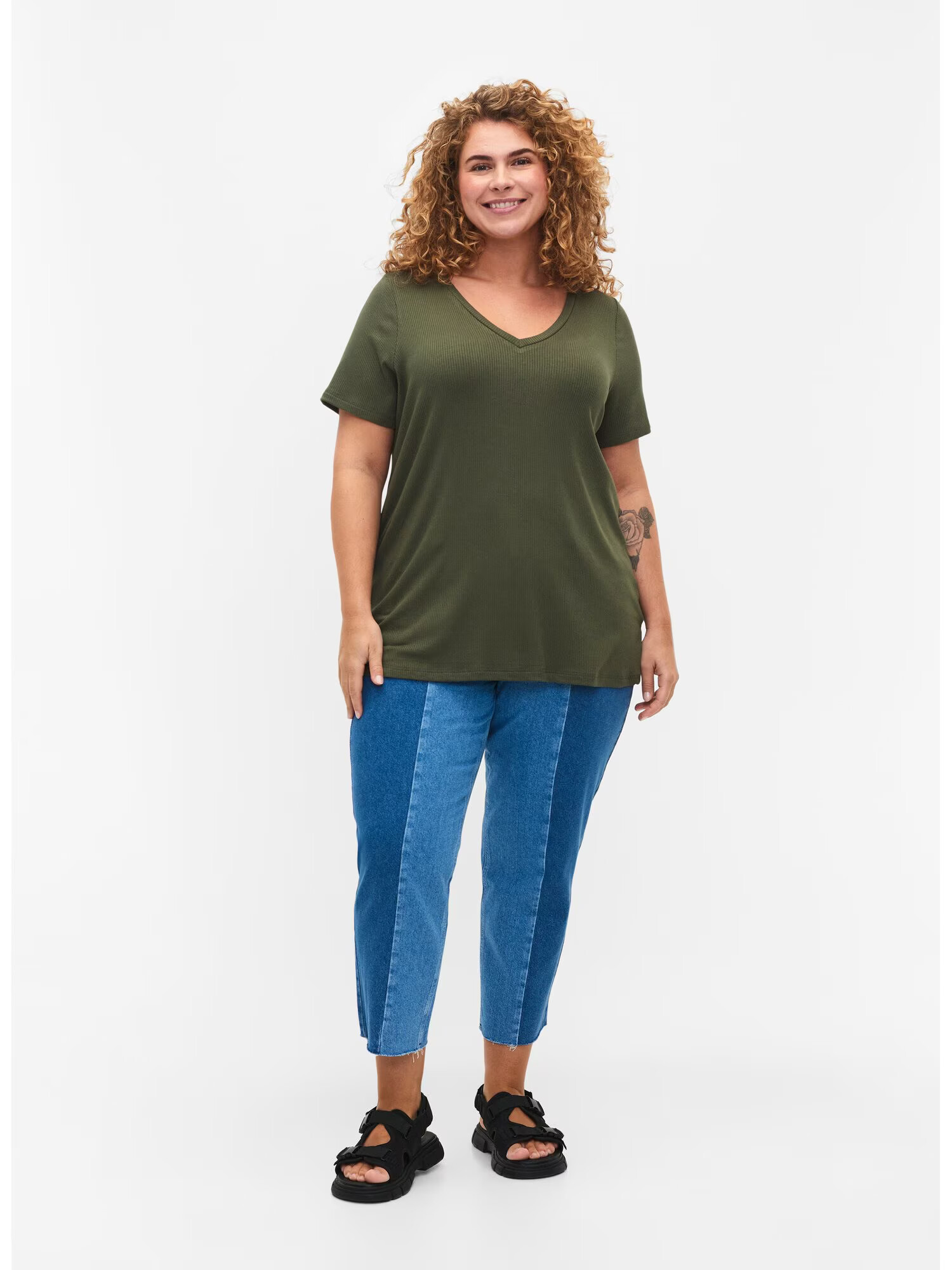 Zizzi Tricou 'Carly' verde închis - Pled.ro