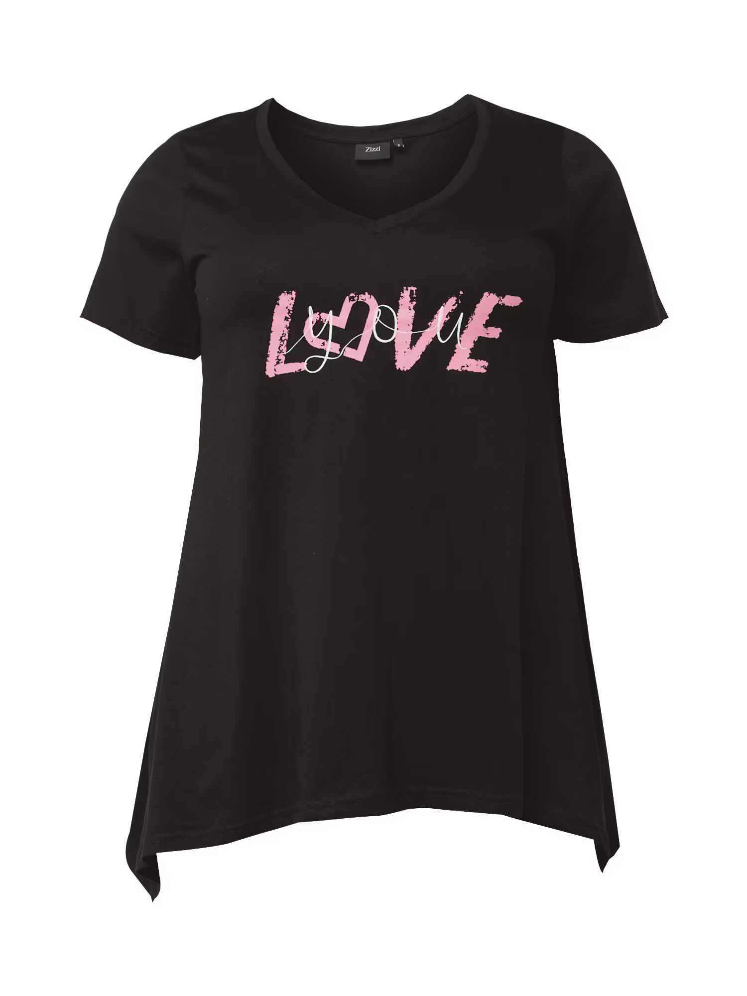 Zizzi Tricou 'DANNA' roz deschis / negru / alb - Pled.ro