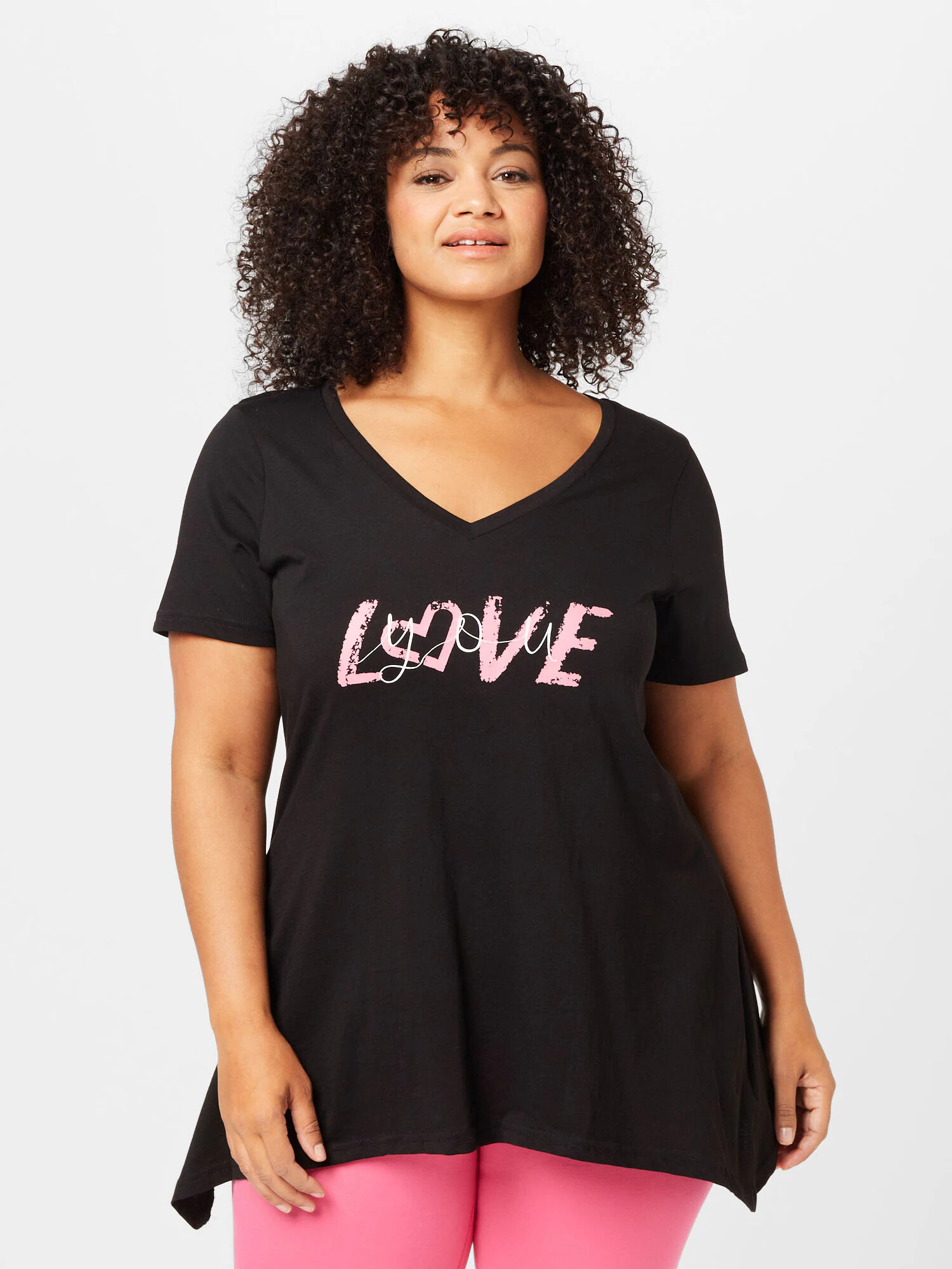 Zizzi Tricou 'DANNA' roz deschis / negru / alb - Pled.ro