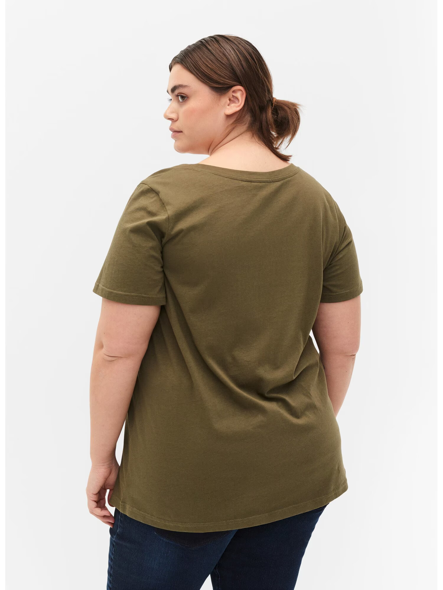 Zizzi Tricou 'DANNA' verde / alb - Pled.ro