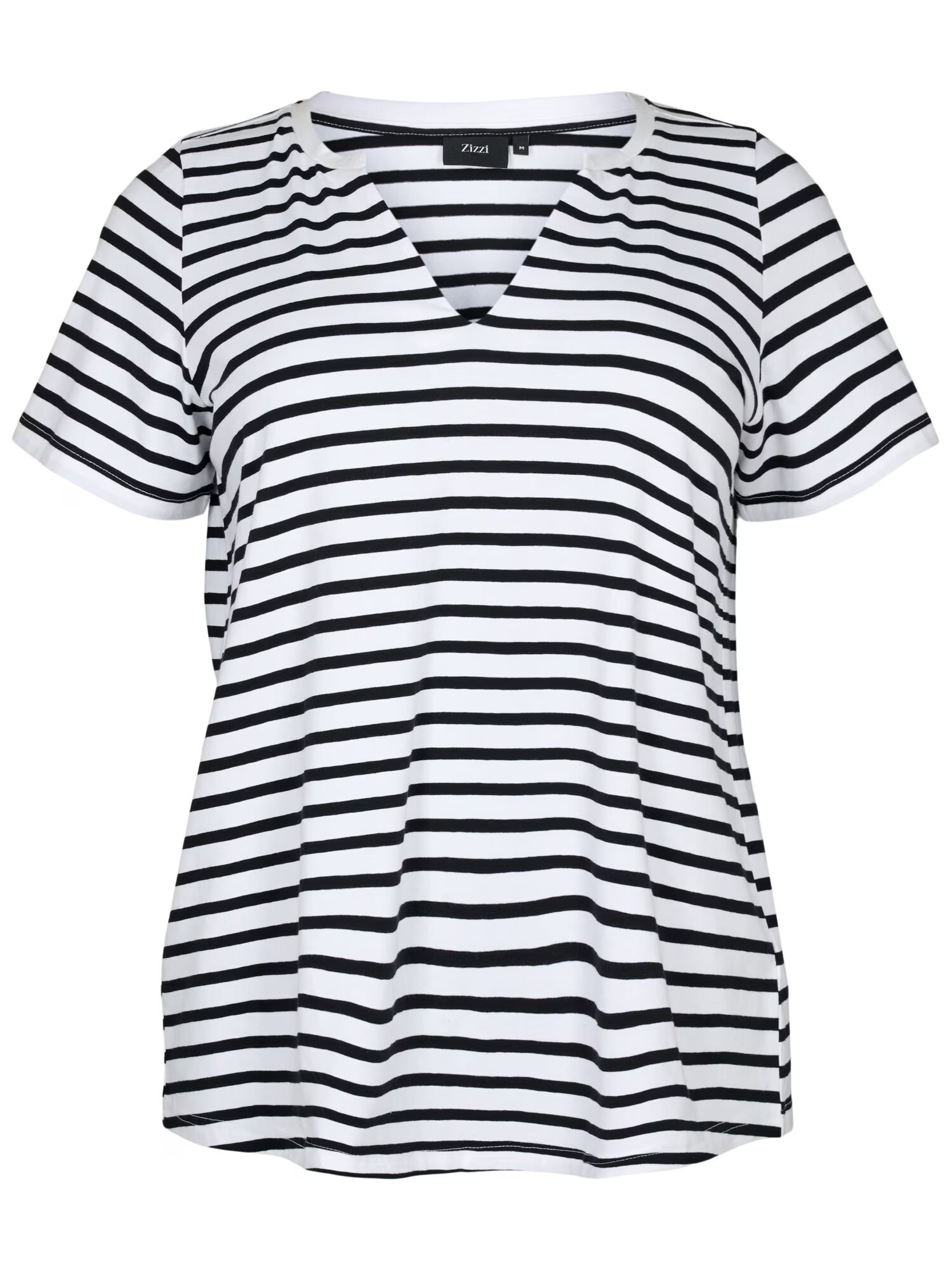 Zizzi Tricou 'EDORIT' negru / alb - Pled.ro