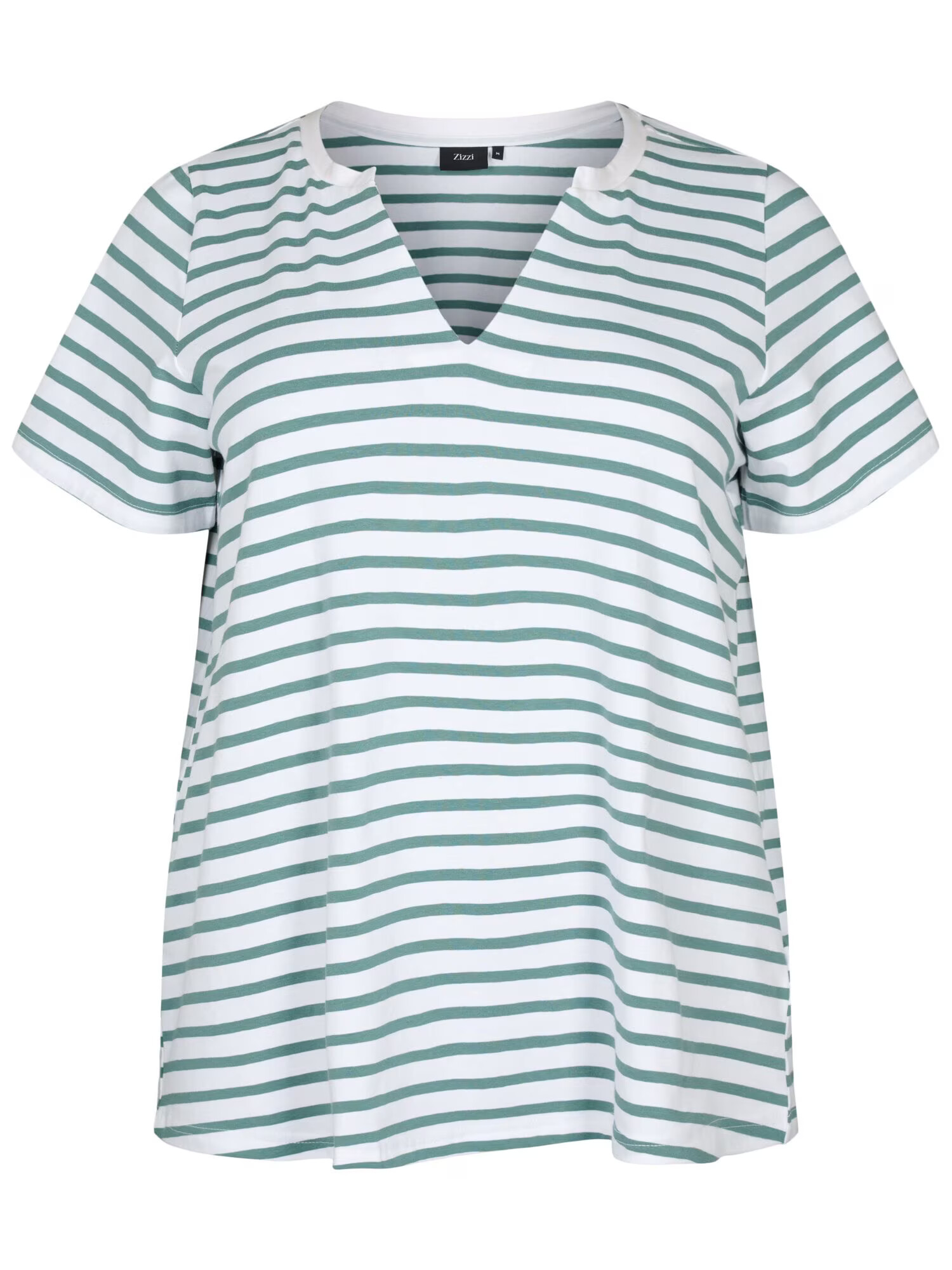 Zizzi Tricou 'EDORIT' verde / alb - Pled.ro