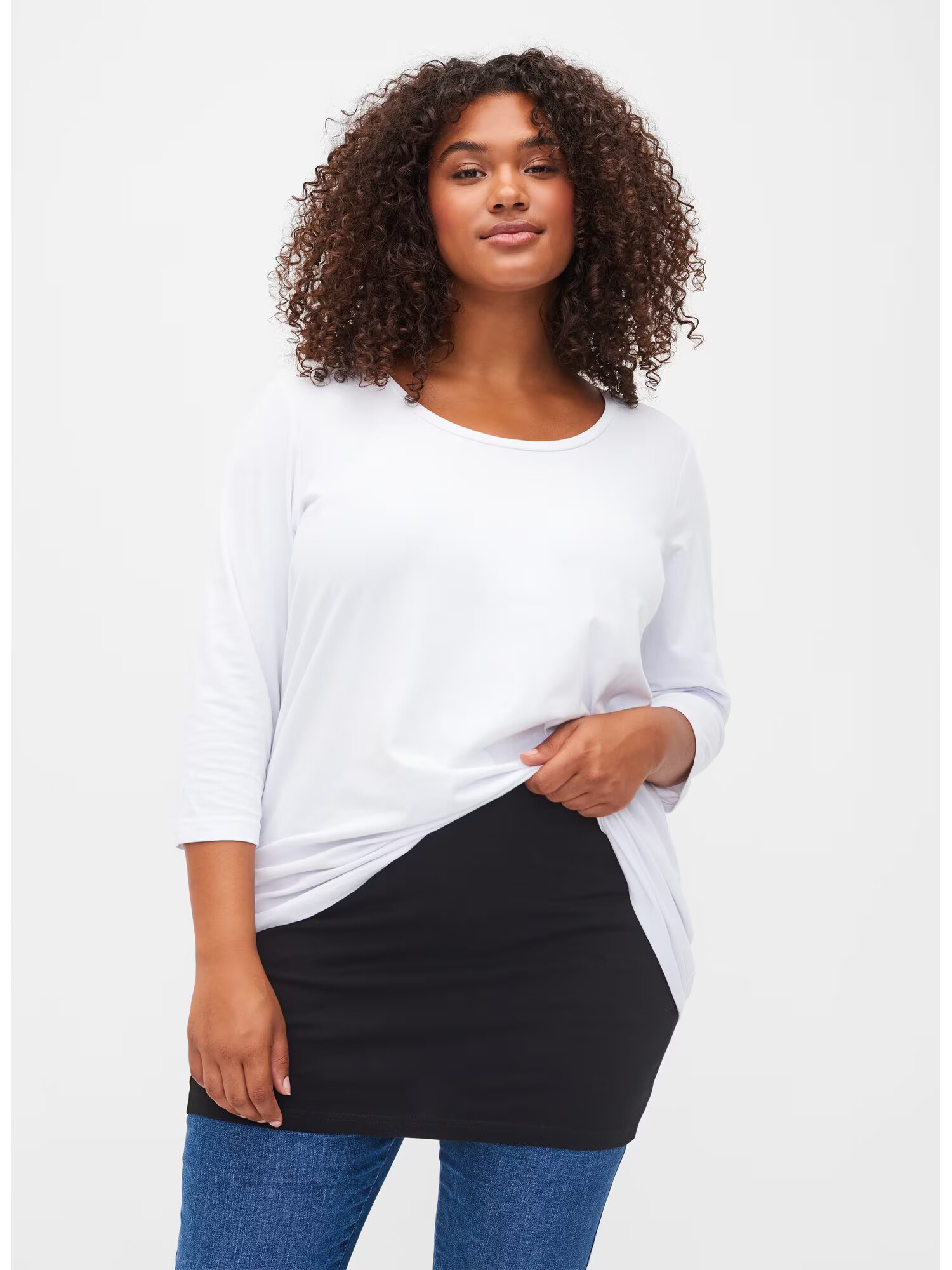 Zizzi Tricou 'EXTENDER' negru / alb - Pled.ro