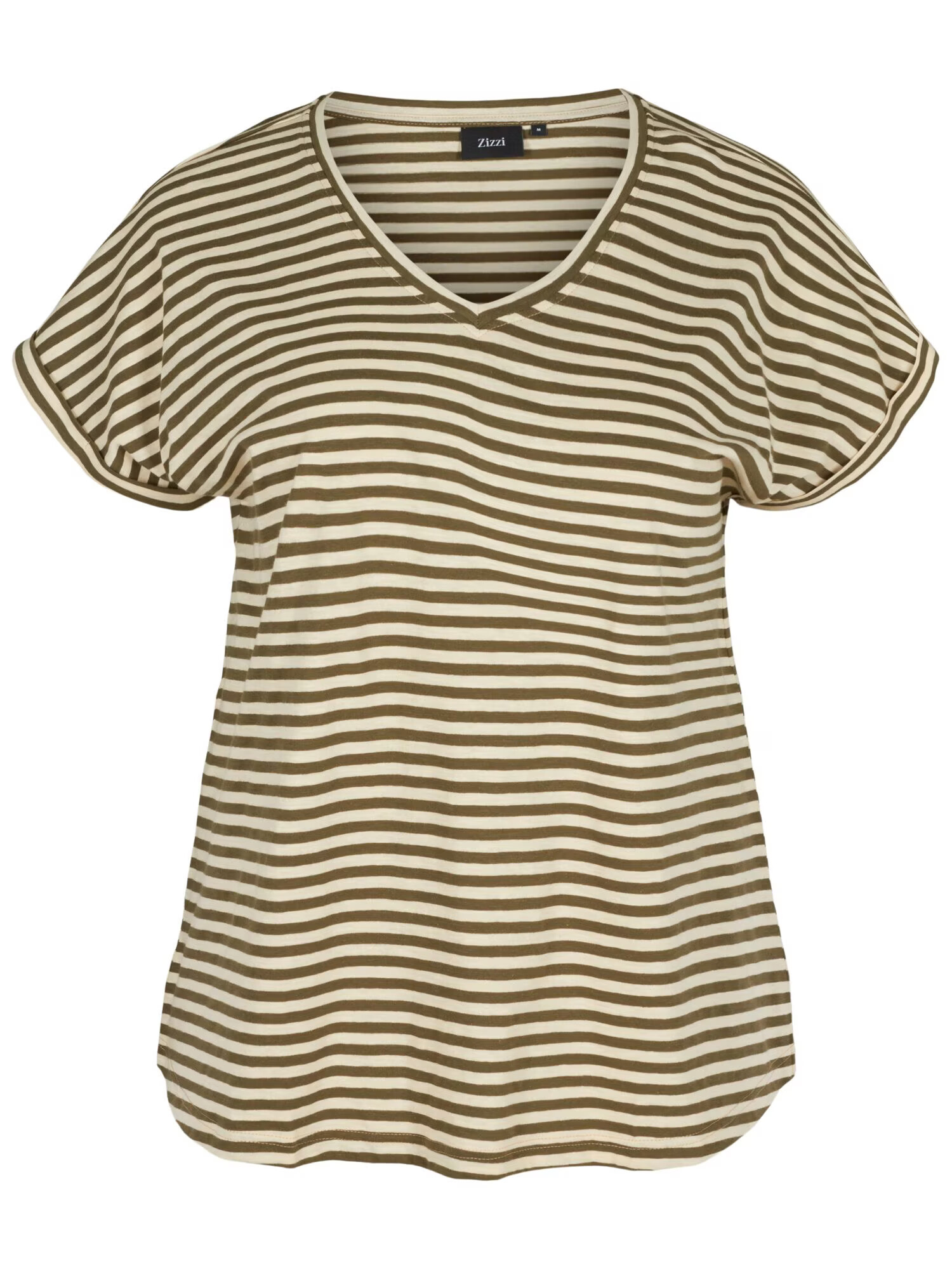 Zizzi Tricou 'FARAH' crem / oliv - Pled.ro