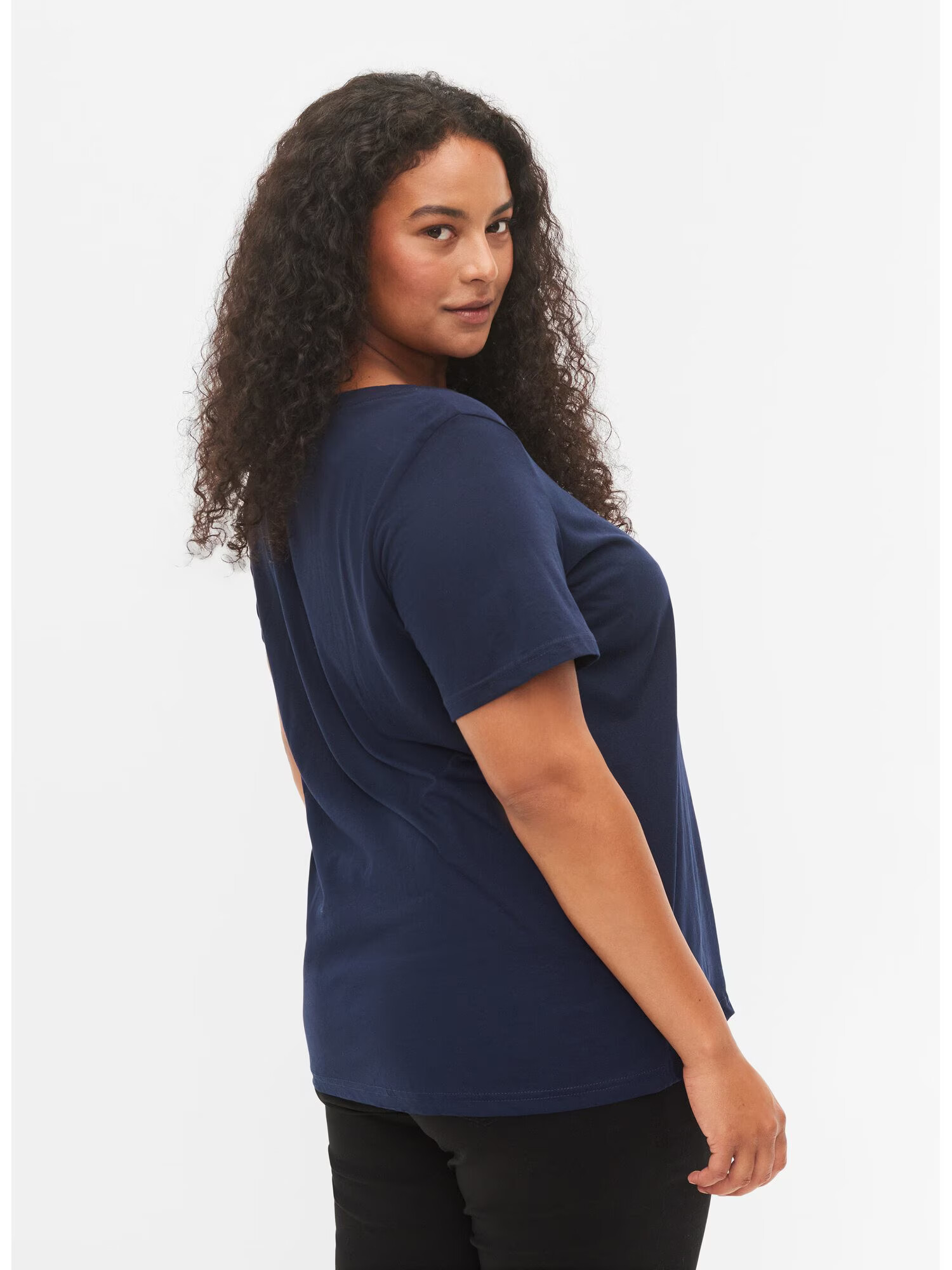 Zizzi Tricou 'Thea' bleumarin / alb - Pled.ro