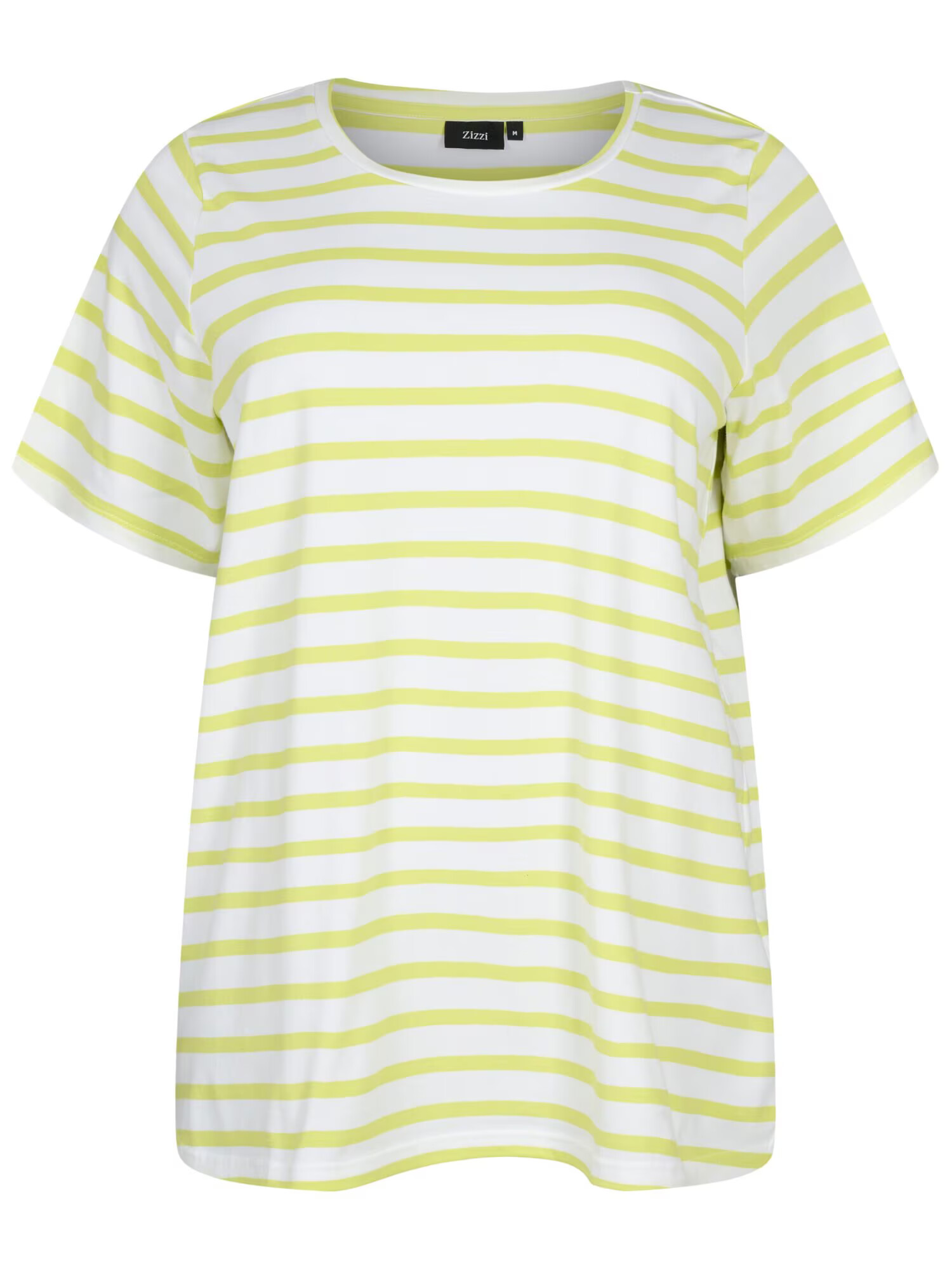 Zizzi Tricou 'VIVI' verde limetă / alb - Pled.ro