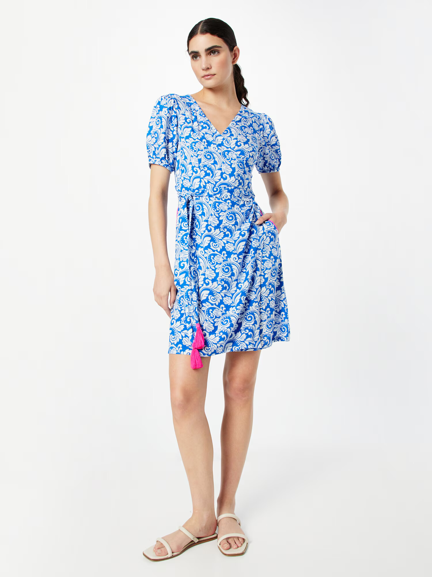 Zwillingsherz Rochie azur / alb - Pled.ro