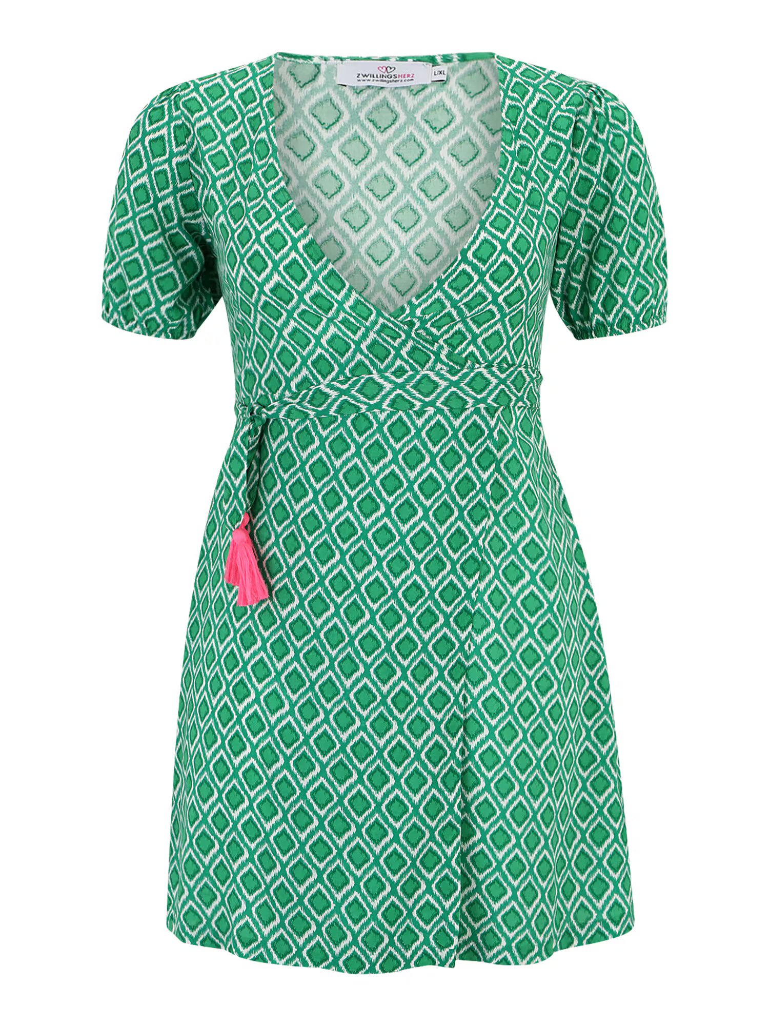 Zwillingsherz Rochie 'Ivana' verde / roz / alb - Pled.ro