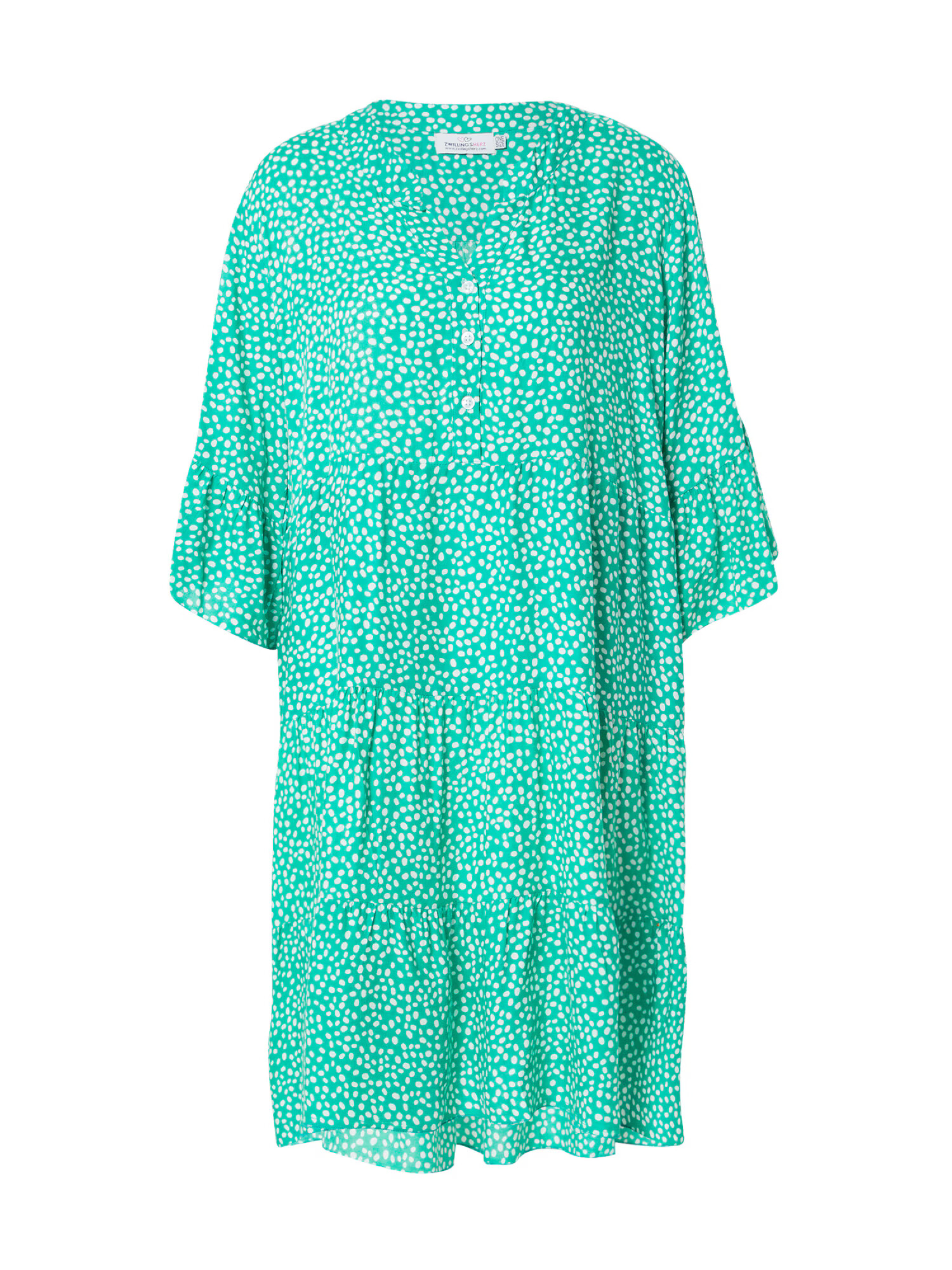 Zwillingsherz Rochie tip bluză 'Eva' verde jad / alb - Pled.ro