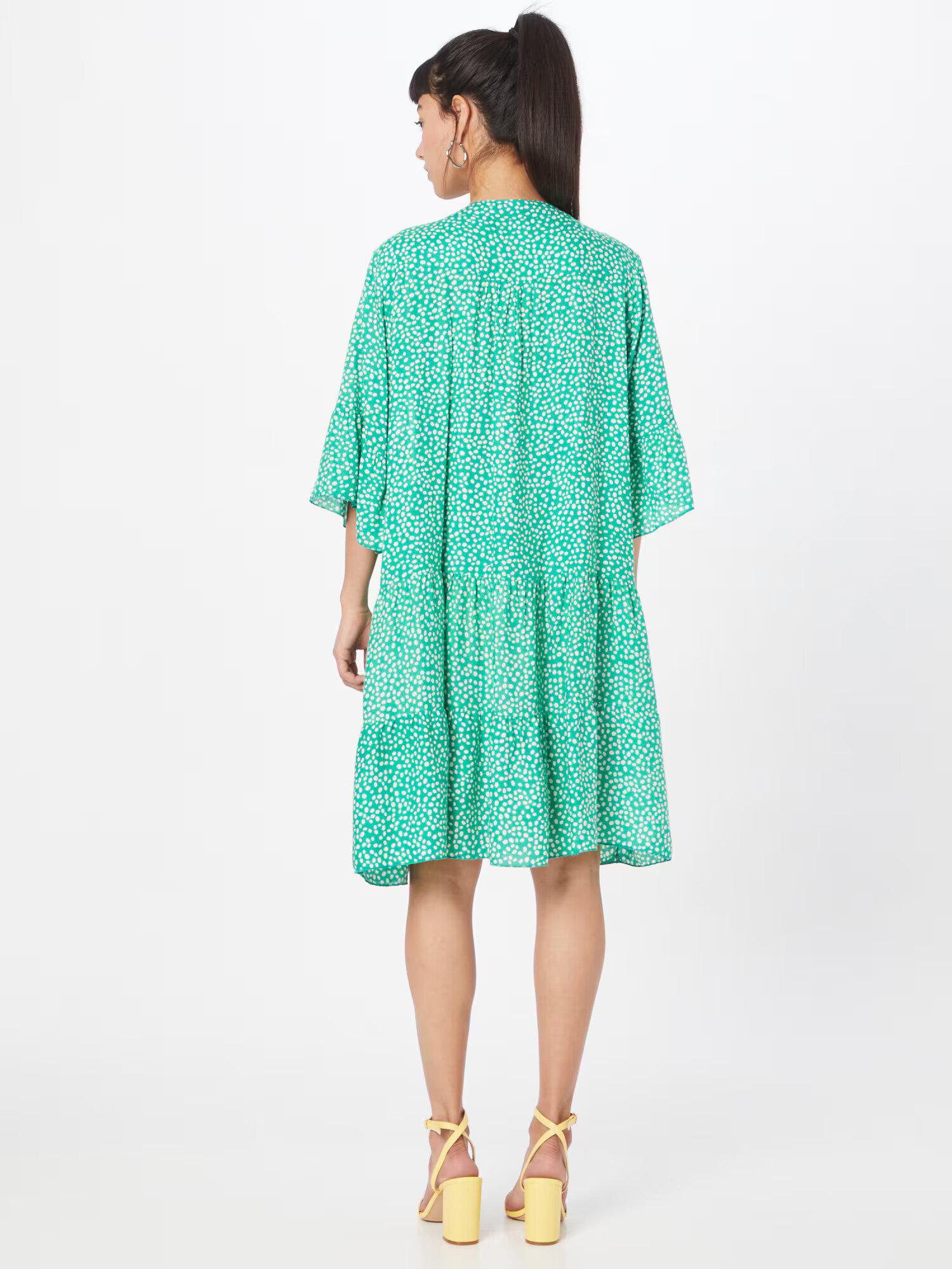 Zwillingsherz Rochie tip bluză 'Eva' verde jad / alb - Pled.ro