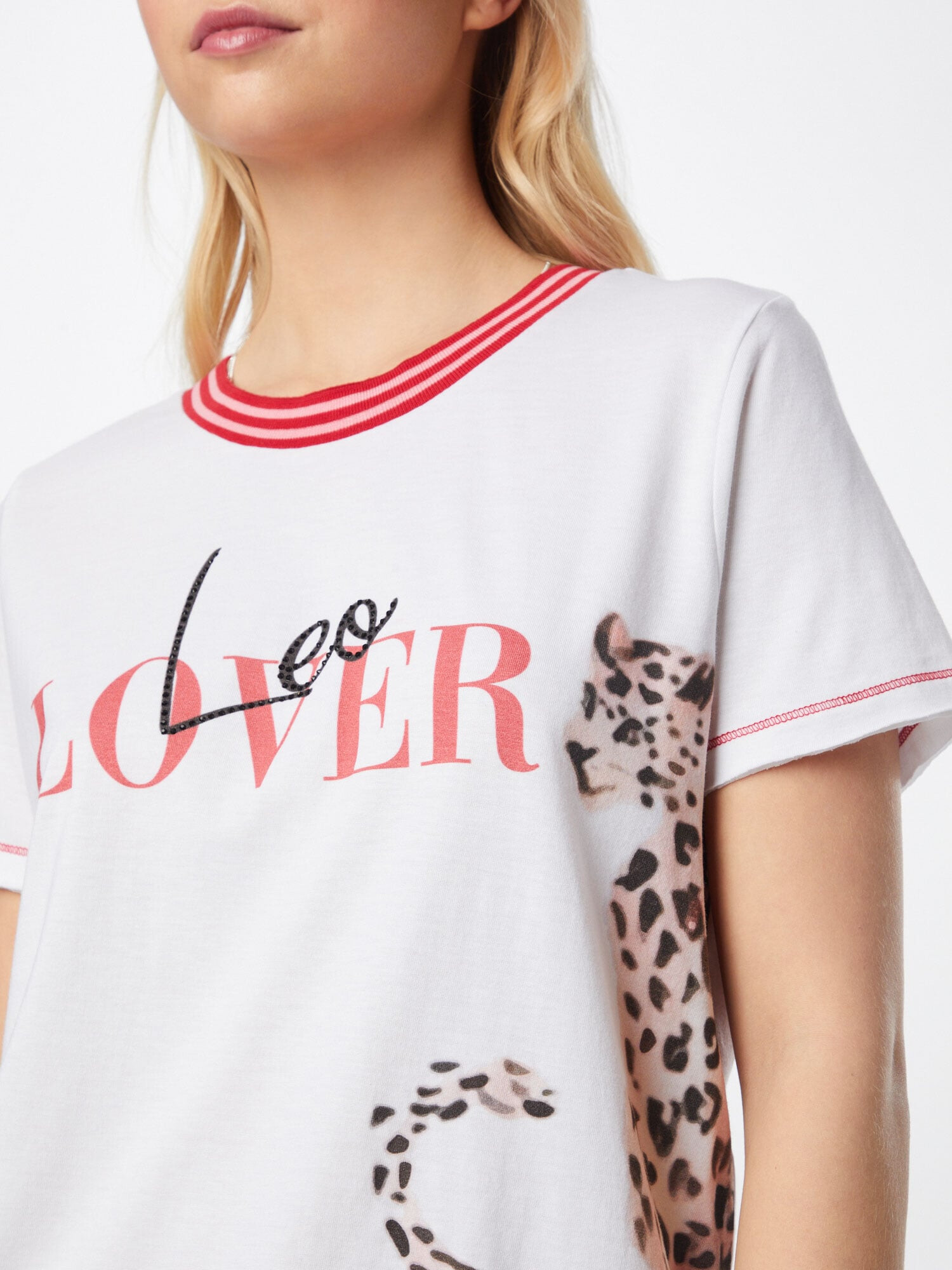 Zwillingsherz Tricou 'Leo Lover' maro deschis / roșu / alb - Pled.ro