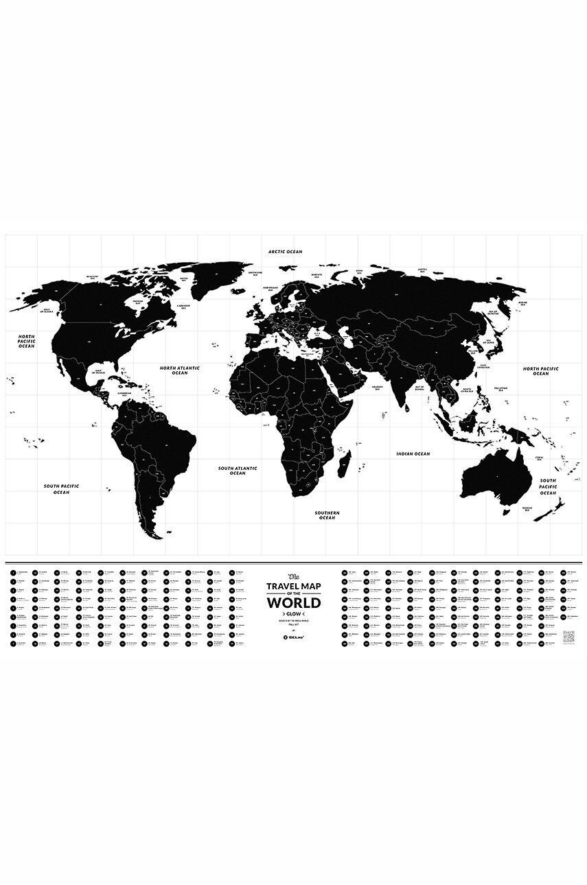 1DEA.me hartă răzuibilă Travel Map - Glow World - Pled.ro