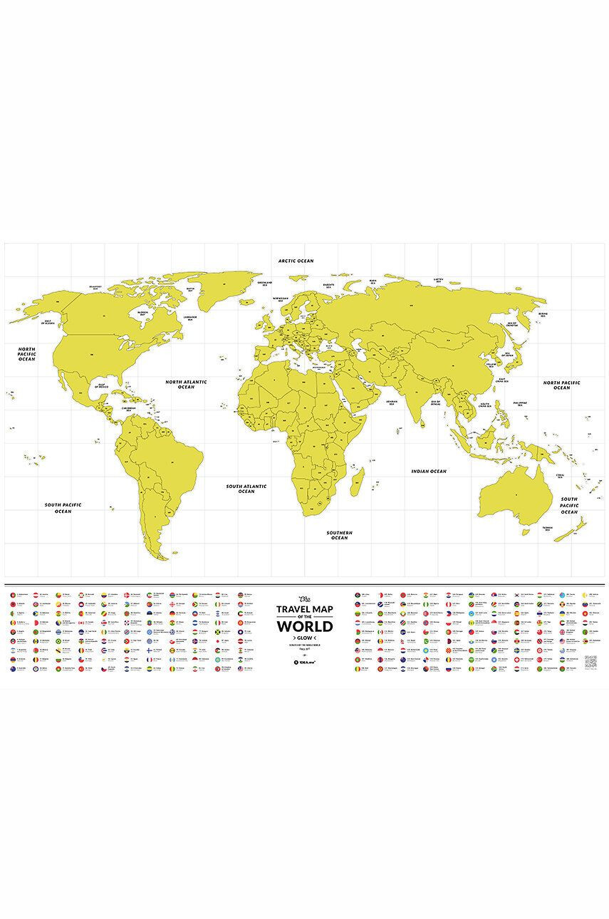 1DEA.me hartă răzuibilă Travel Map - Glow World - Pled.ro