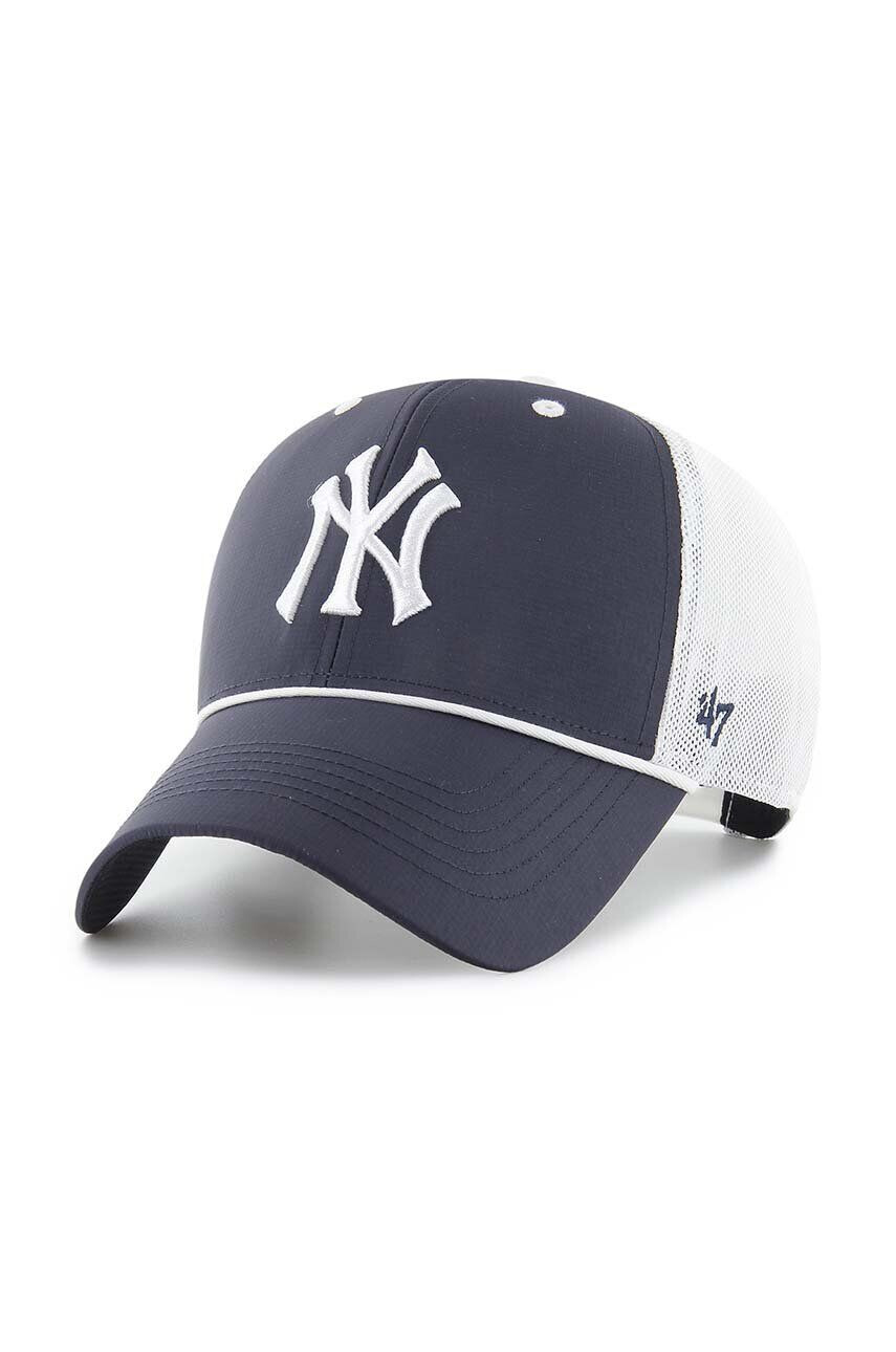 47brand șapcă din amestec de lână MLB New York Yankees culoarea albastru marin cu imprimeu - Pled.ro