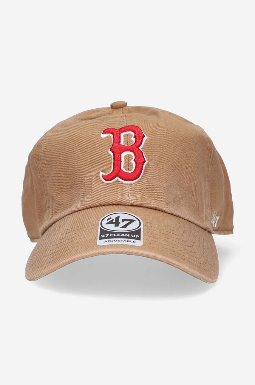 47brand șapcă de baseball din bumbac Boston Red Sox culoarea maro cu imprimeu - Pled.ro