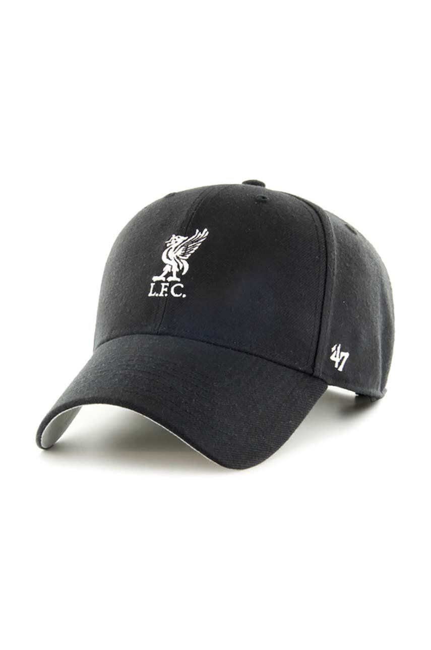 47brand șapcă de baseball din bumbac EPL Liverpool FC culoarea negru cu imprimeu - Pled.ro