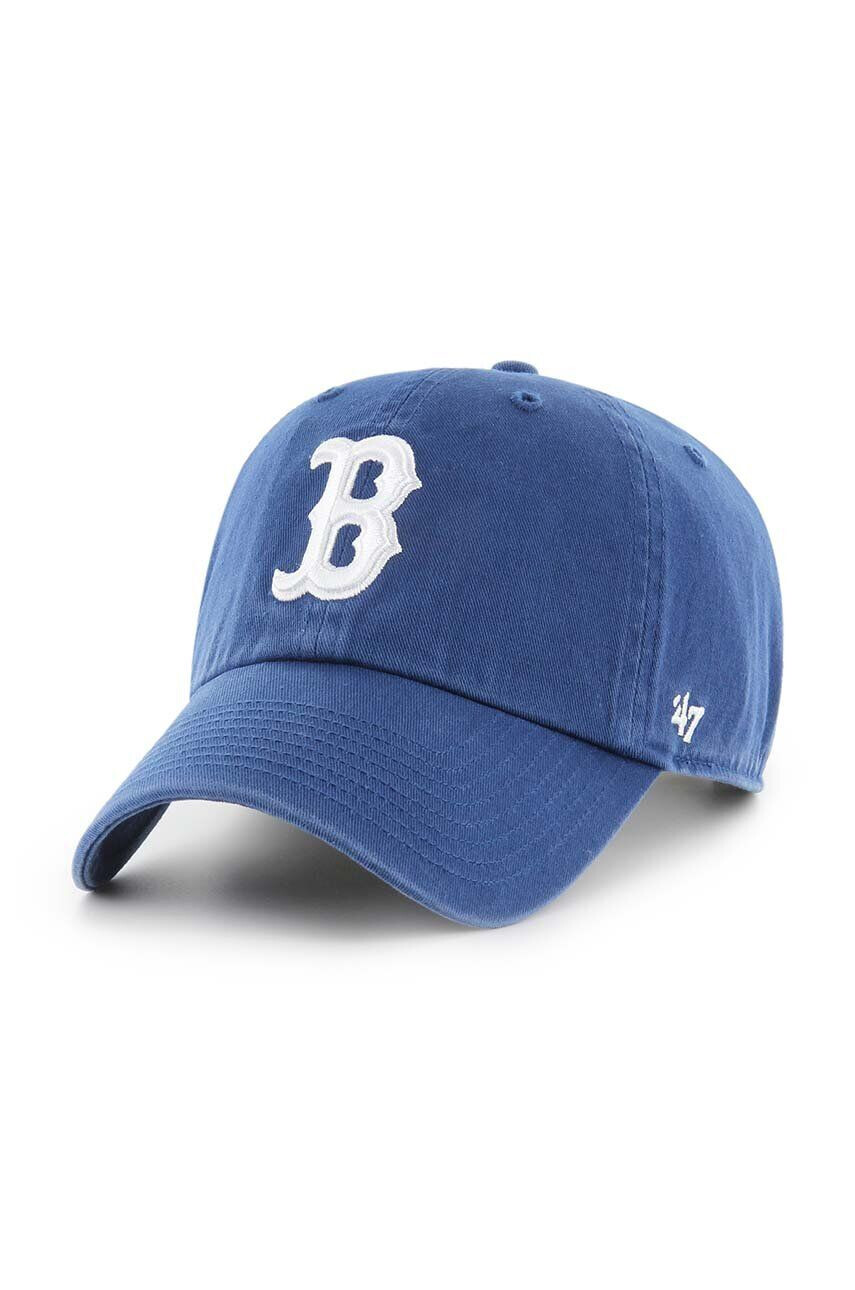 47brand șapcă de baseball din bumbac MLB Boston Red Sox culoarea albastru marin cu imprimeu - Pled.ro