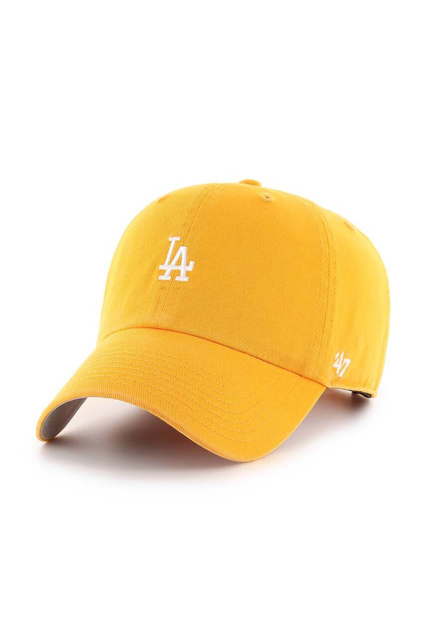 47brand șapcă de baseball din bumbac MLB Los Angeles Dodgers culoarea galben cu imprimeu - Pled.ro