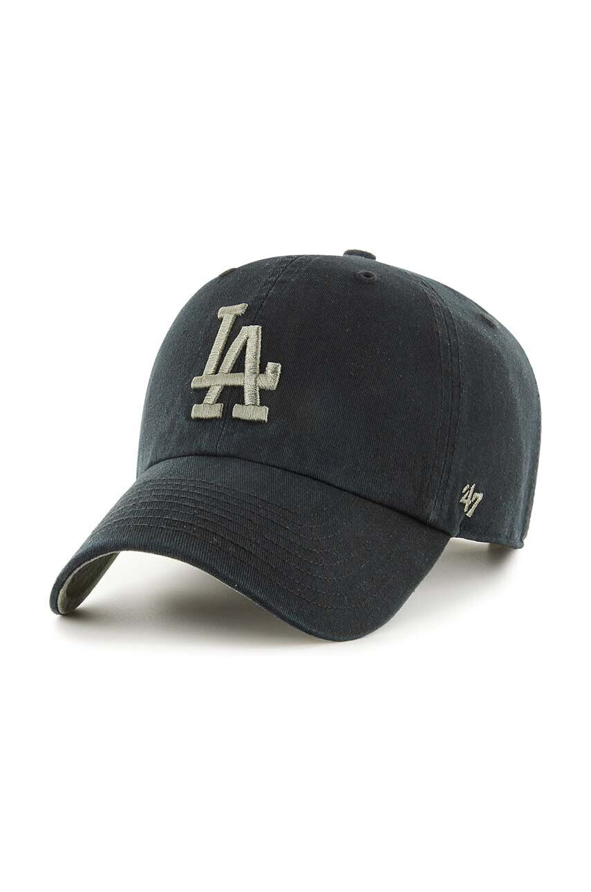 47brand șapcă de baseball din bumbac MLB Los Angeles Dodgers culoarea negru cu imprimeu - Pled.ro