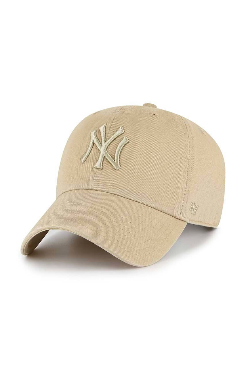 47brand șapcă de baseball din bumbac MLB New York Yankees culoarea verde cu imprimeu - Pled.ro