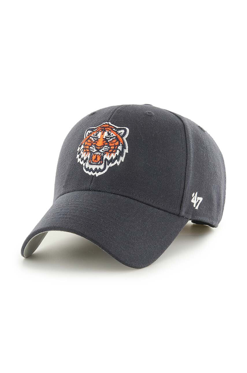 47brand șapcă din amestec de lână MLB Detroit Tigers culoarea albastru marin cu imprimeu - Pled.ro