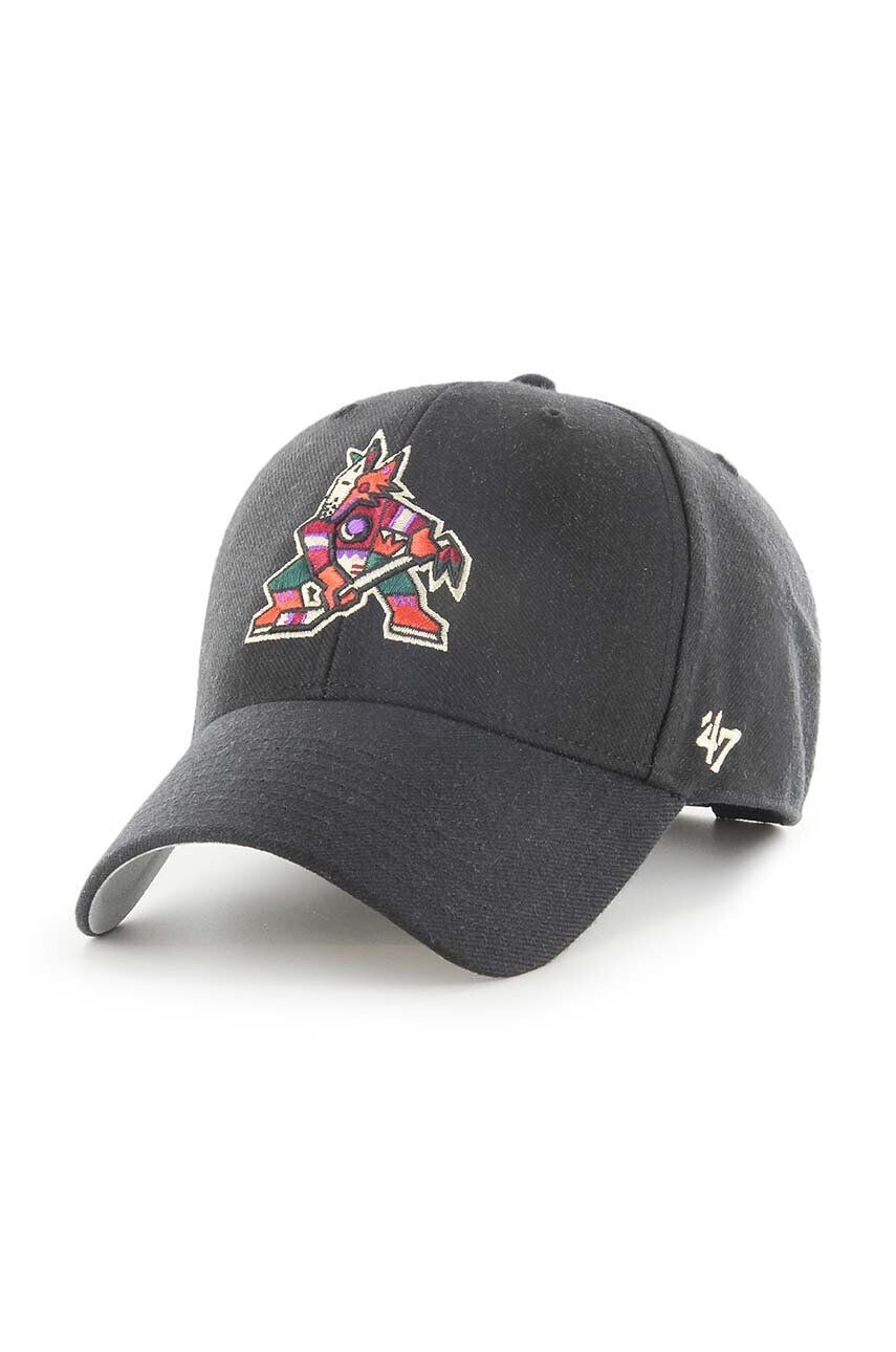 47brand șapcă din amestec de lână NHL Arizona Coyotes culoarea negru cu imprimeu - Pled.ro