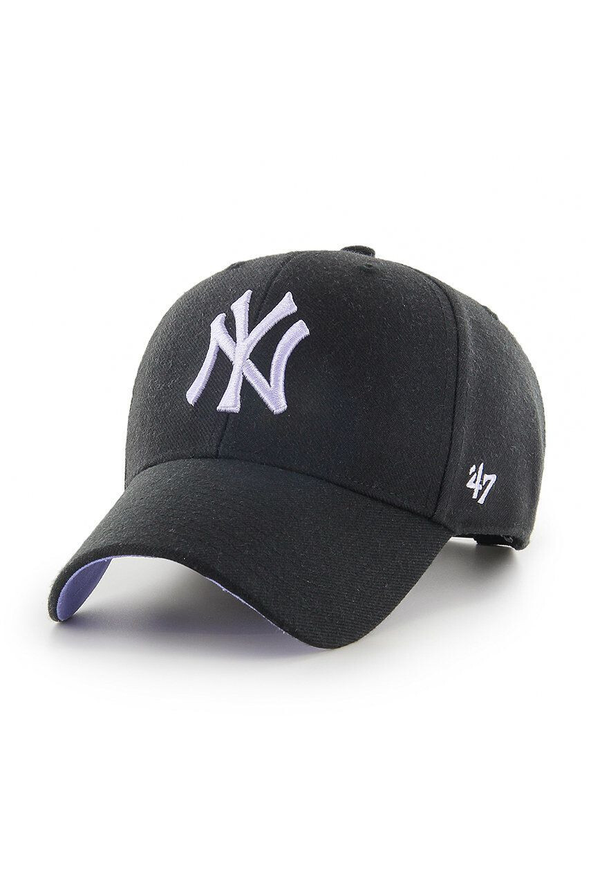 47brand sapca New York Yankees culoarea negru cu imprimeu - Pled.ro