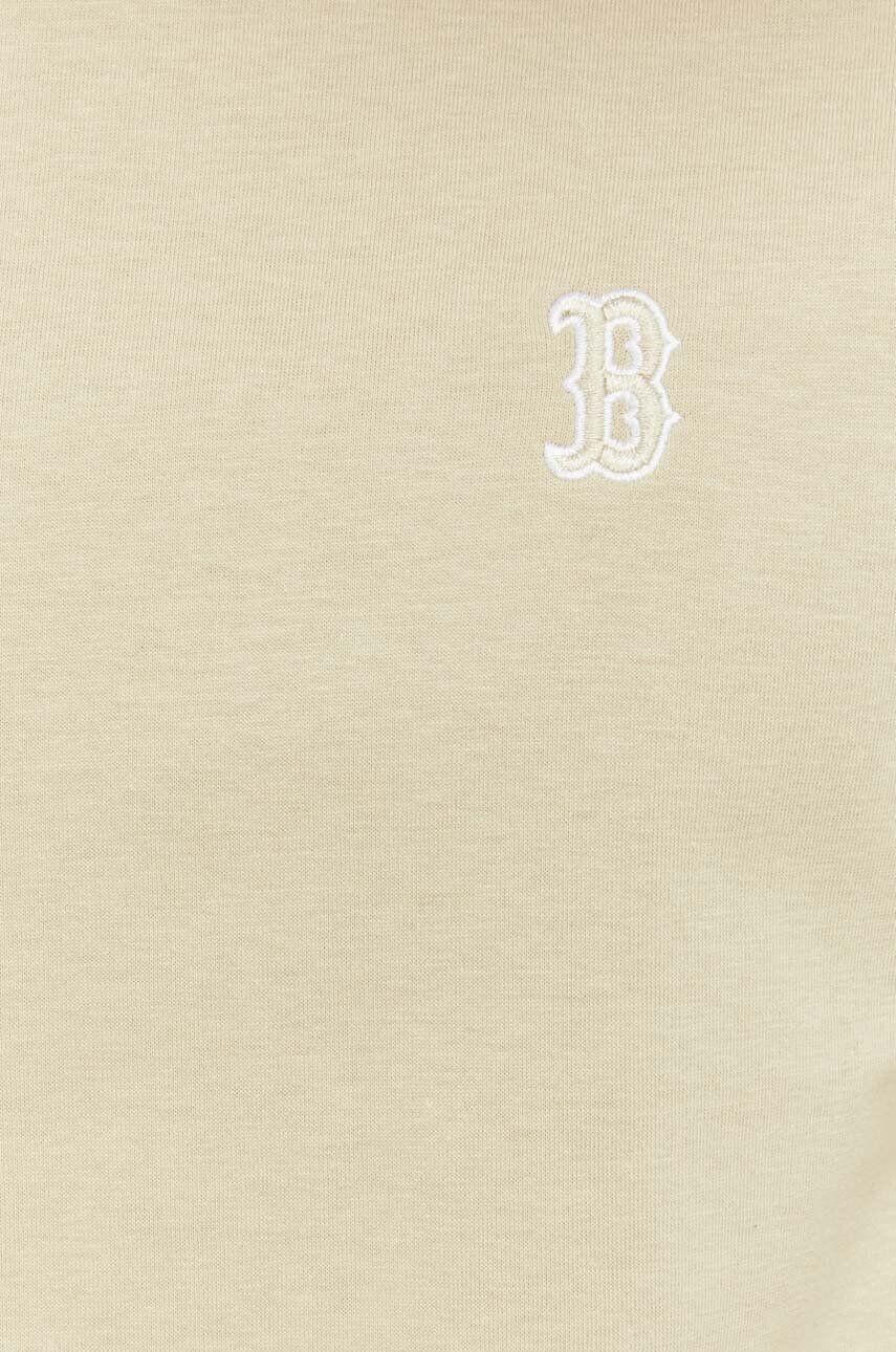 47brand tricou din bumbac MLB Boston Red Sox culoarea bej cu imprimeu - Pled.ro