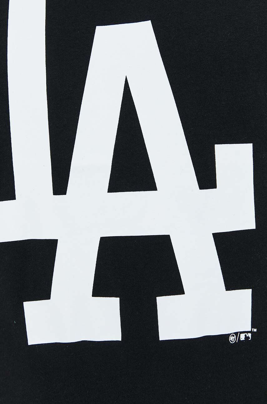 47brand tricou din bumbac Mlb Los Angeles Dodgers culoarea negru cu imprimeu - Pled.ro