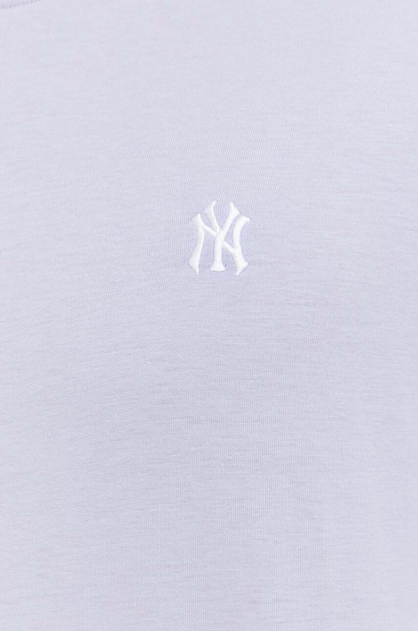 47brand tricou din bumbac MLB New York Yankees culoarea violet cu imprimeu - Pled.ro