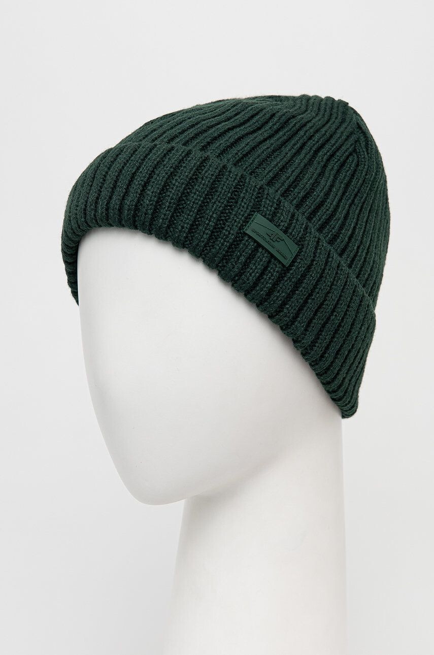 4F caciula culoarea verde din tricot gros - Pled.ro