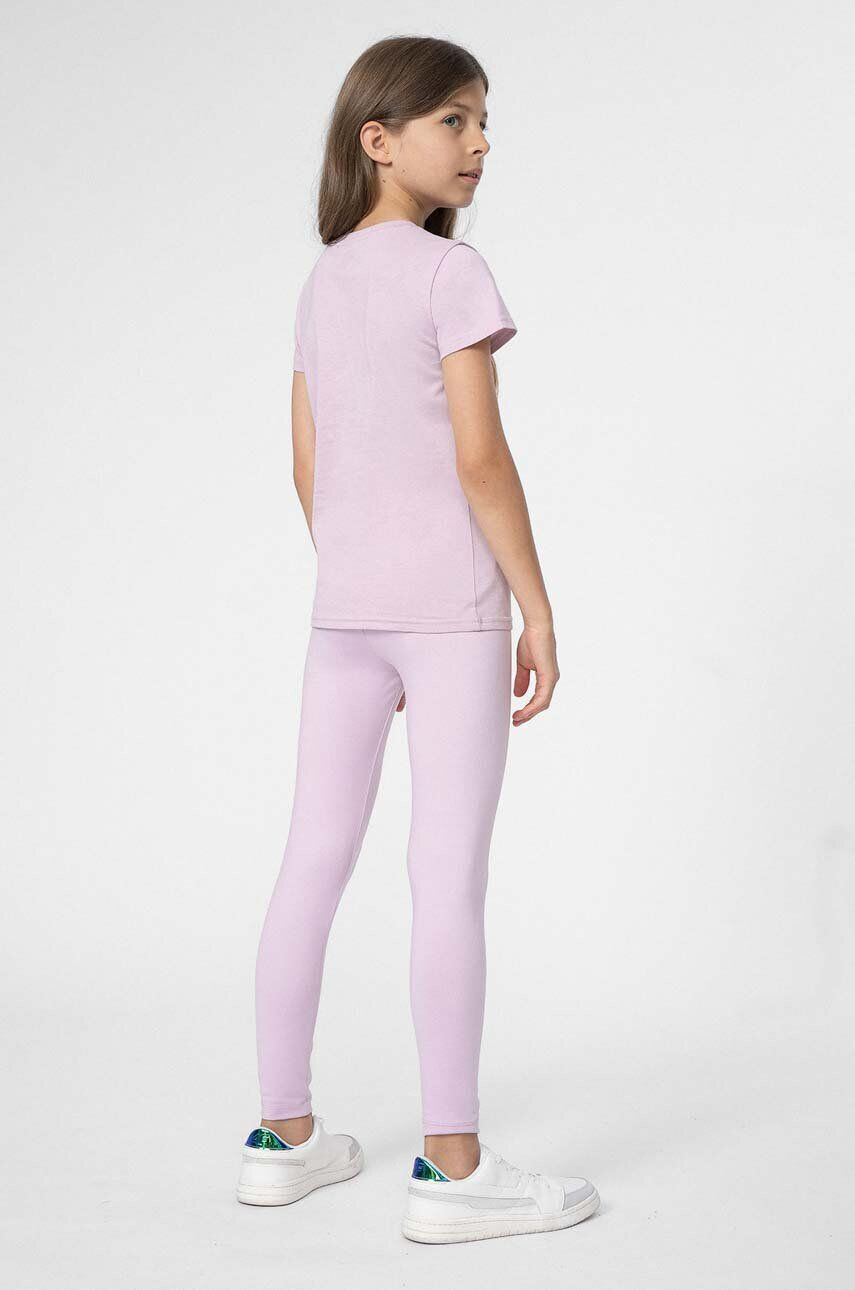 4F leggins copii culoarea violet neted - Pled.ro