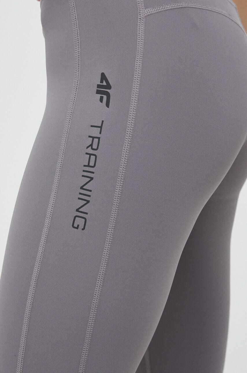 4F leggins de antrenament culoarea gri neted - Pled.ro