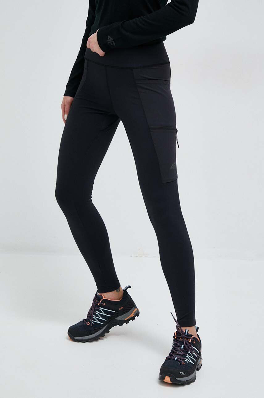 4F leggins sport femei culoarea gri neted - Pled.ro