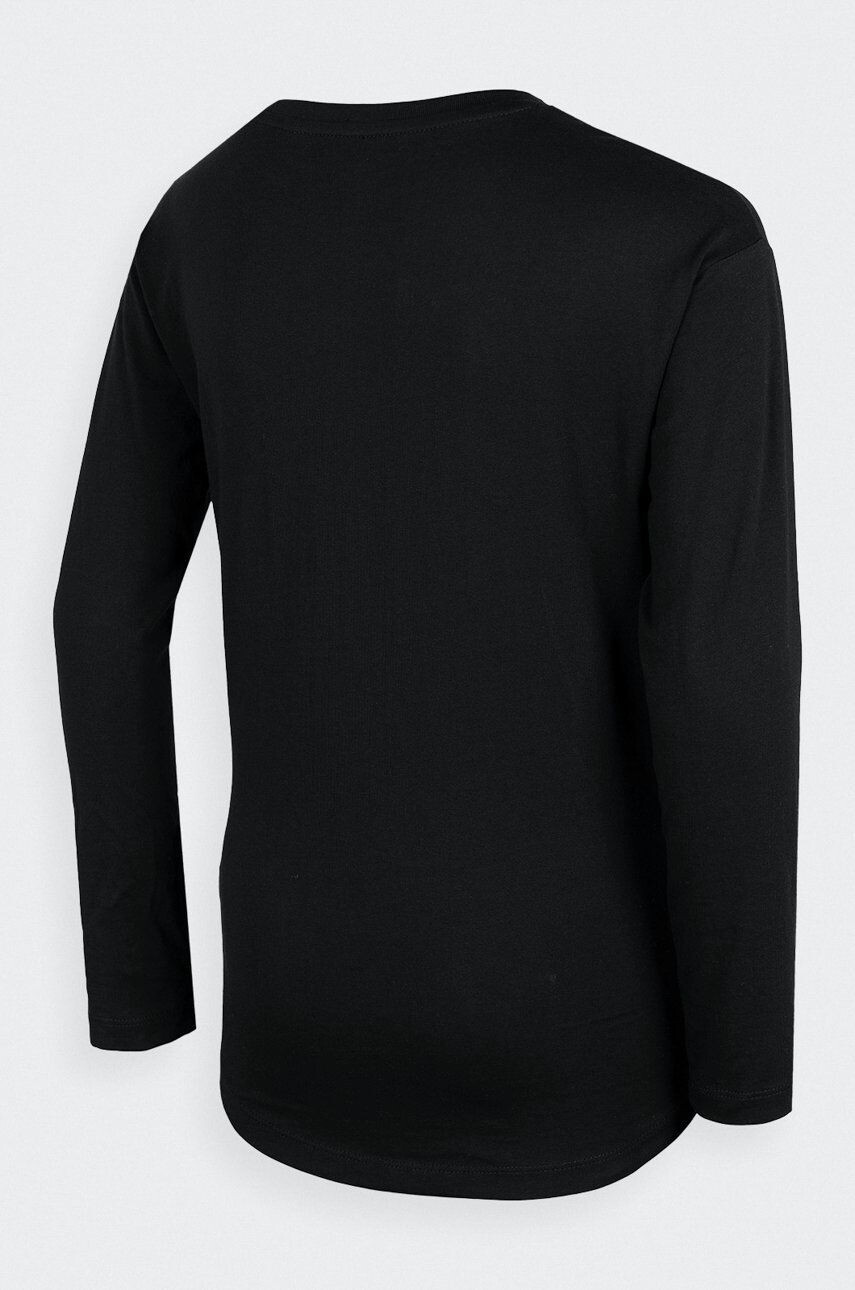 4F longsleeve din bumbac pentru copii culoarea negru - Pled.ro