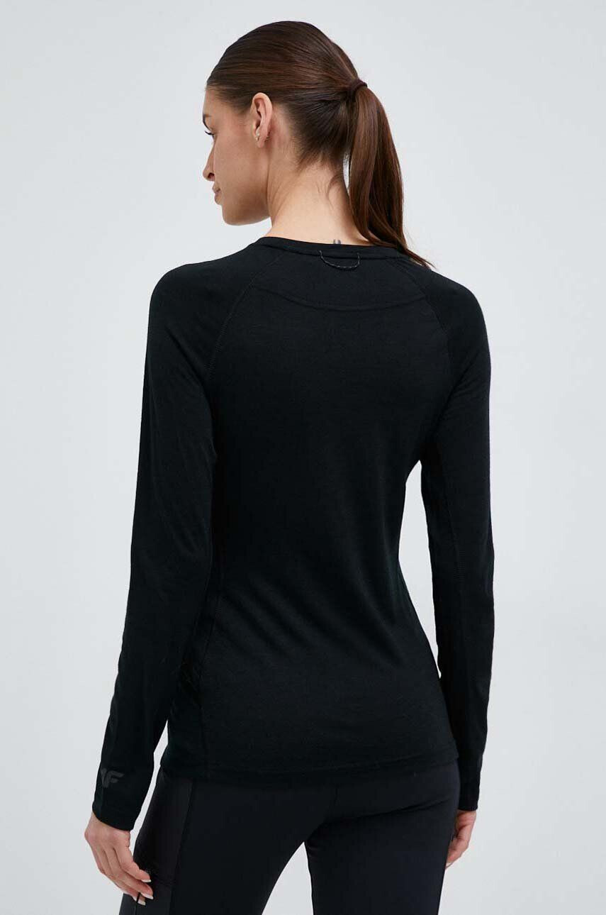 4F longsleeve sport culoarea negru - Pled.ro