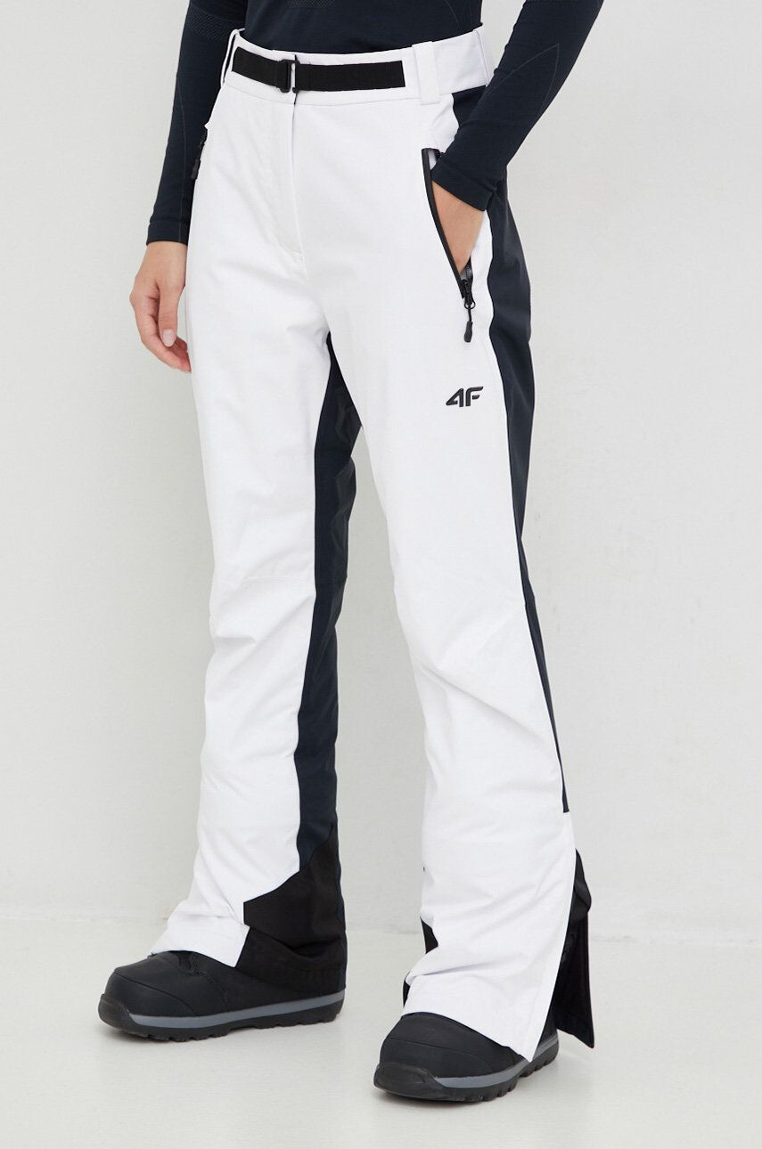 4F pantaloni de schi culoarea alb - Pled.ro