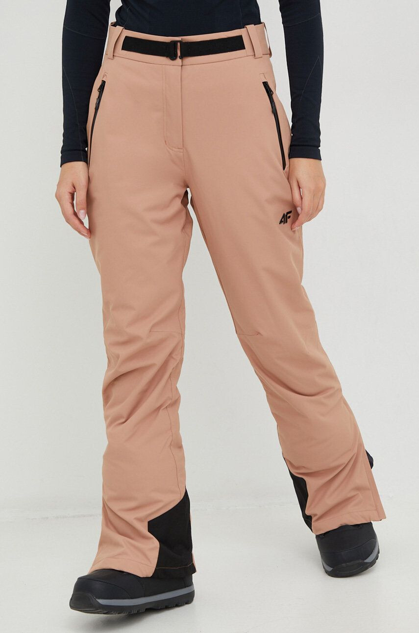 4F pantaloni de schi culoarea bej - Pled.ro