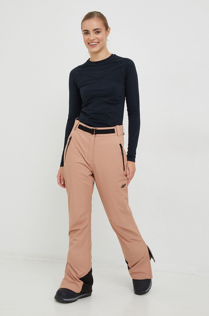 4F pantaloni de schi culoarea bej - Pled.ro