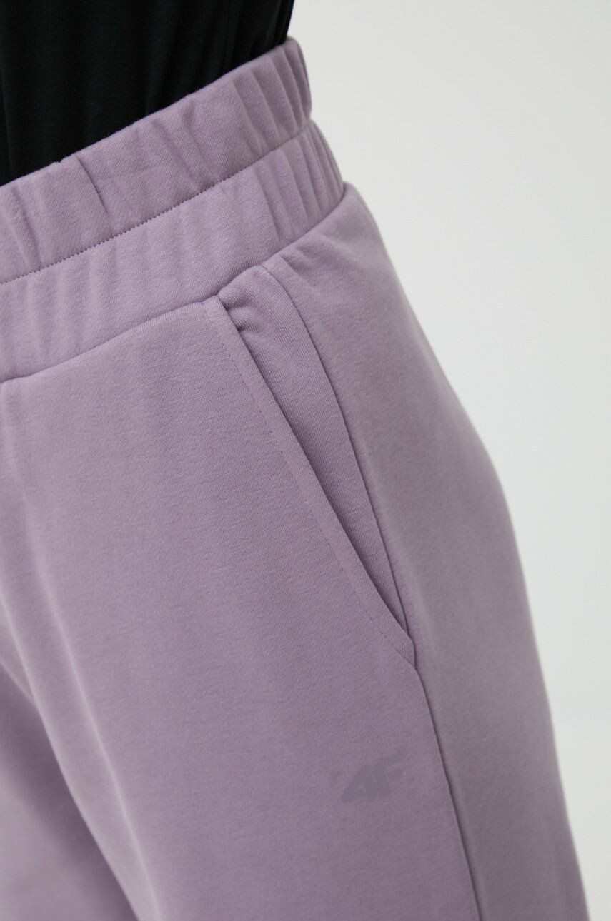 4F pantaloni de trening femei culoarea violet neted - Pled.ro