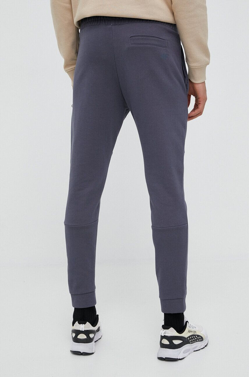 4F pantaloni de trening din bumbac culoarea gri neted - Pled.ro