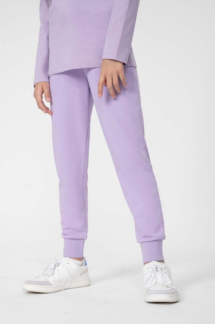 4F pantaloni de trening pentru copii F130 culoarea violet neted - Pled.ro