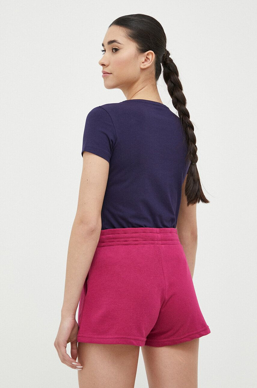 4F pantaloni scurti femei culoarea violet neted high waist - Pled.ro