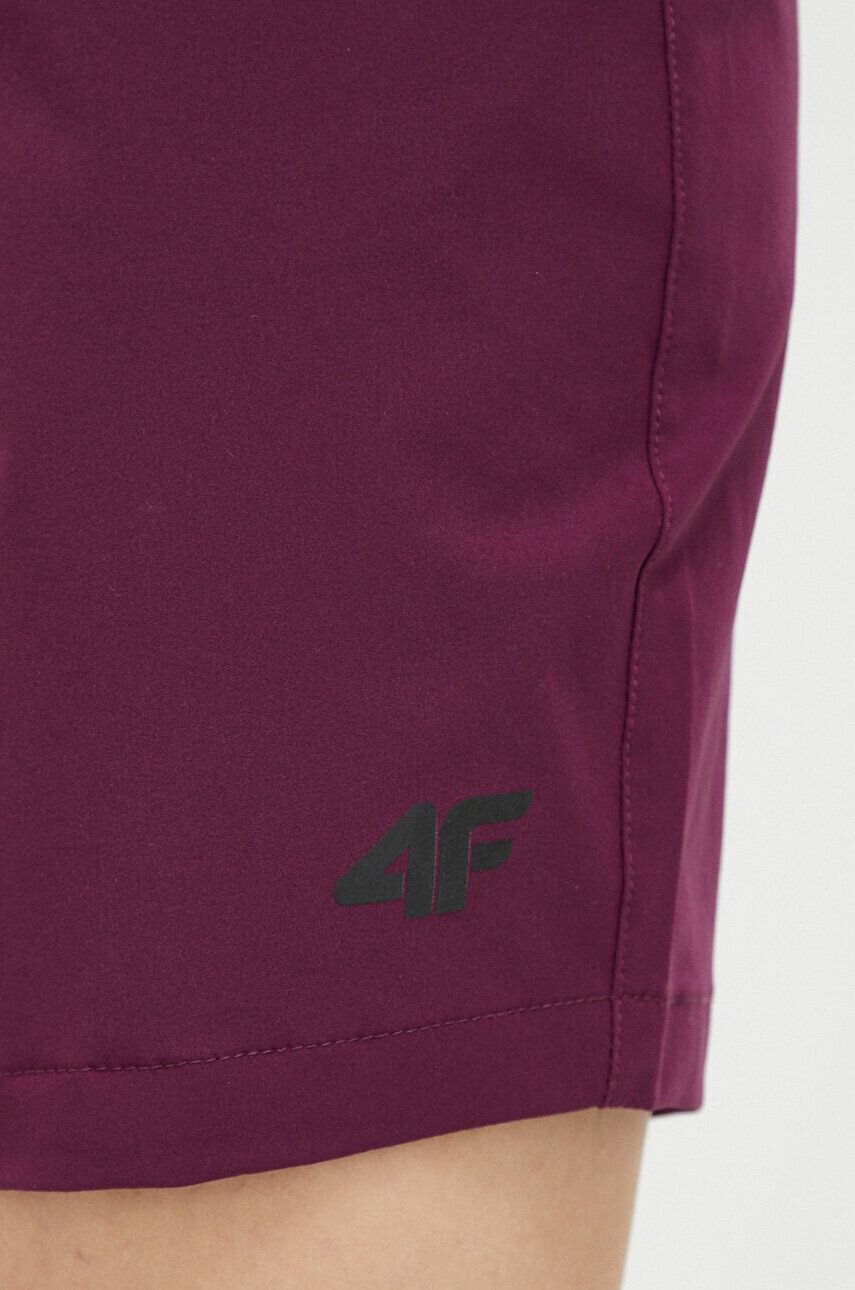 4F pantaloni scurți outdoor culoarea violet neted medium waist - Pled.ro