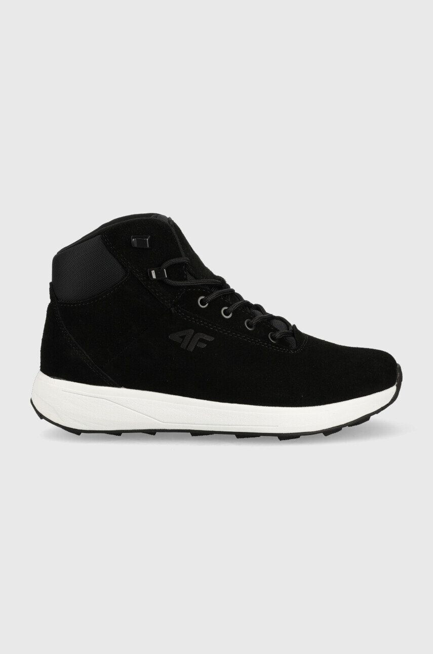 4F sneakers din piele intoarsă femei culoarea negru - Pled.ro