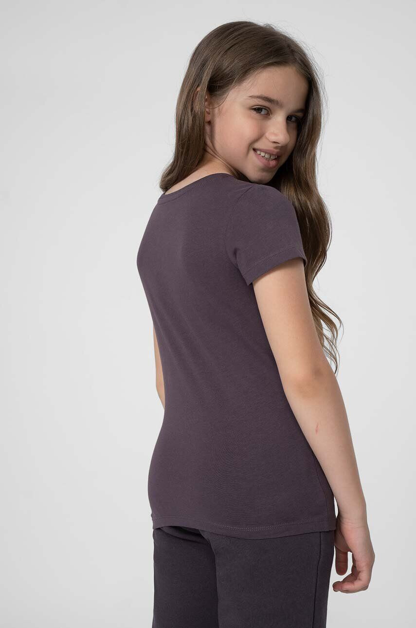 4F tricou de bumbac pentru copii culoarea violet - Pled.ro