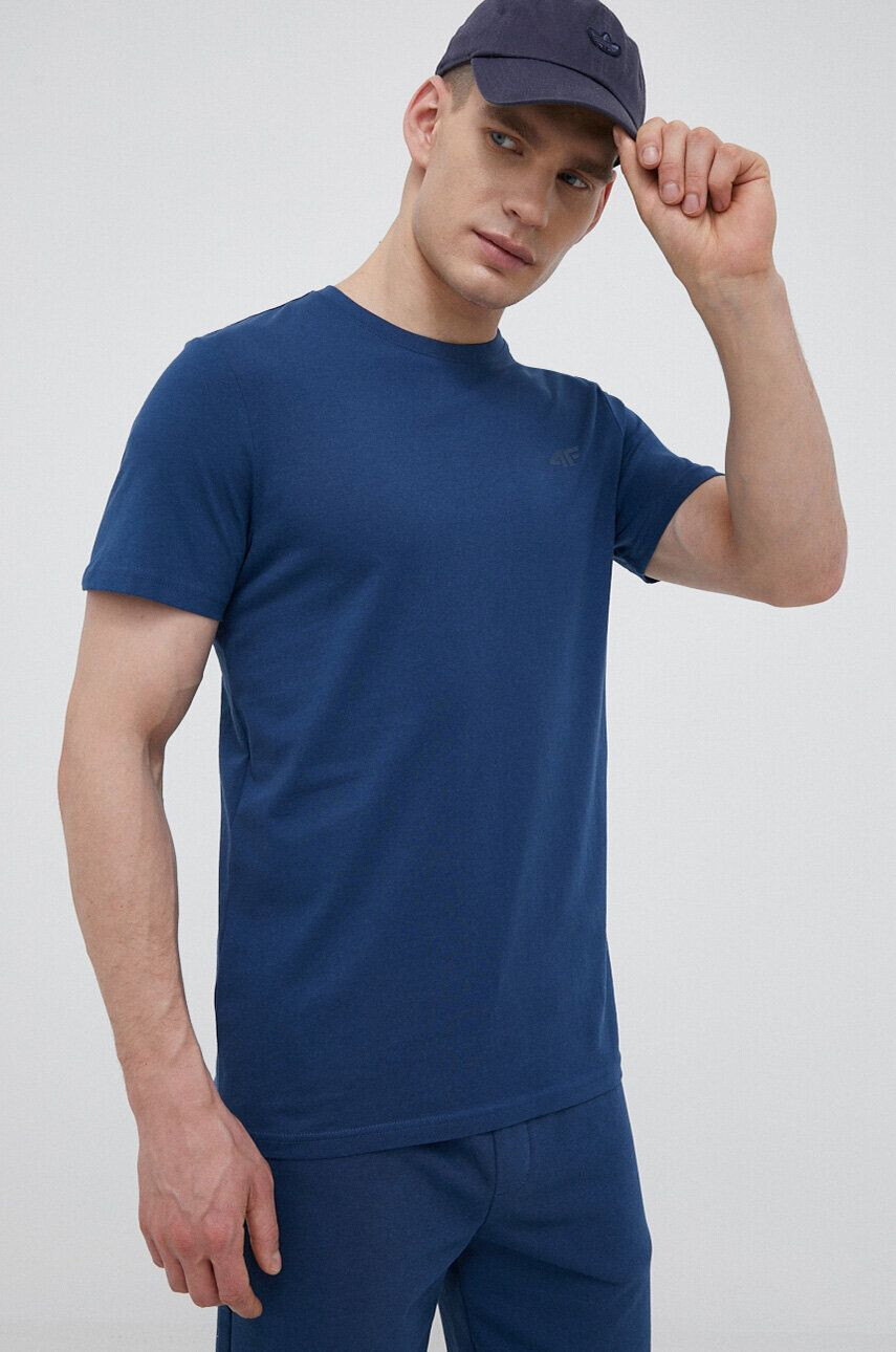 4F tricou din bumbac culoarea galben - Pled.ro